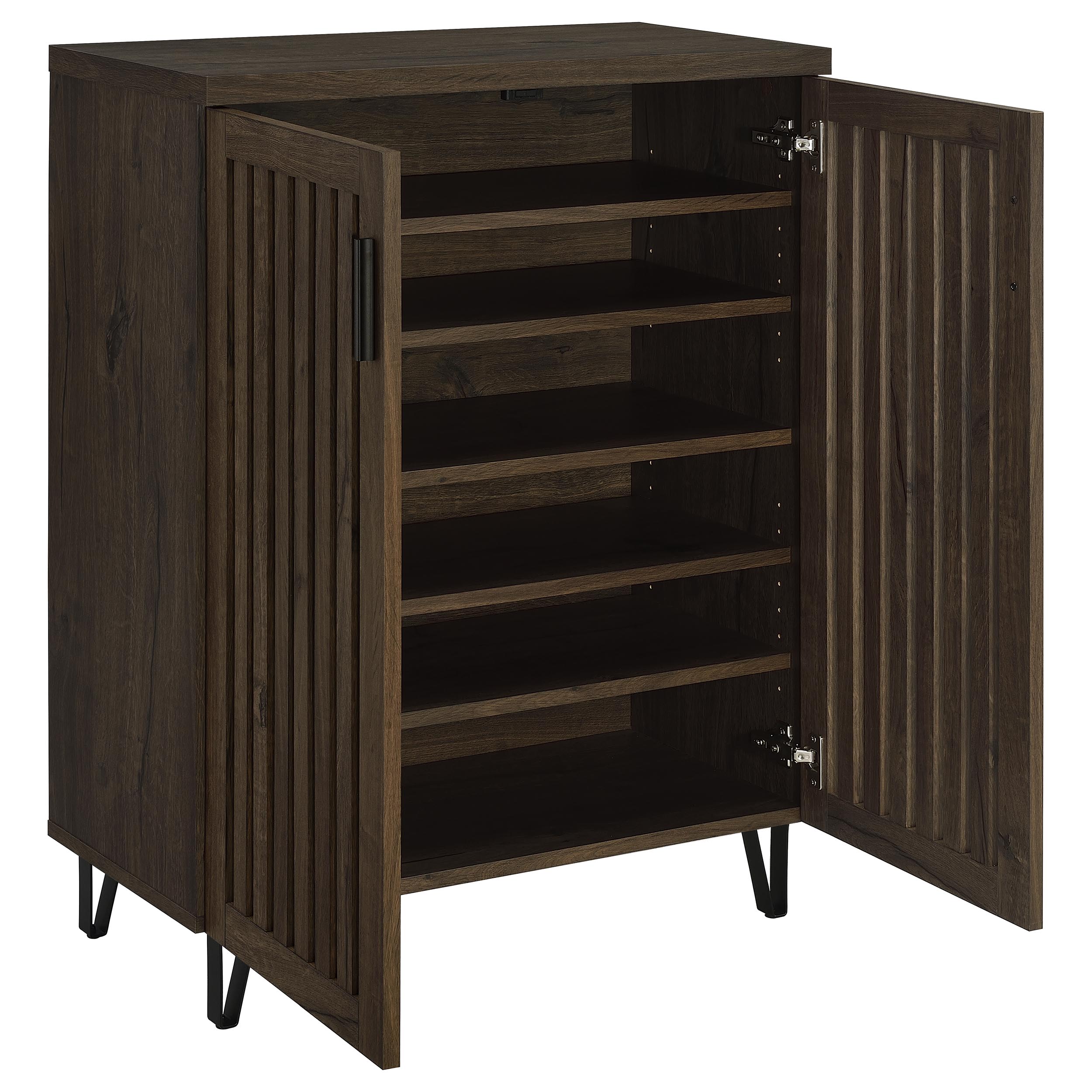 Brixton 2-door Entryway Shoe Storage Cabinets Smoked Oak-