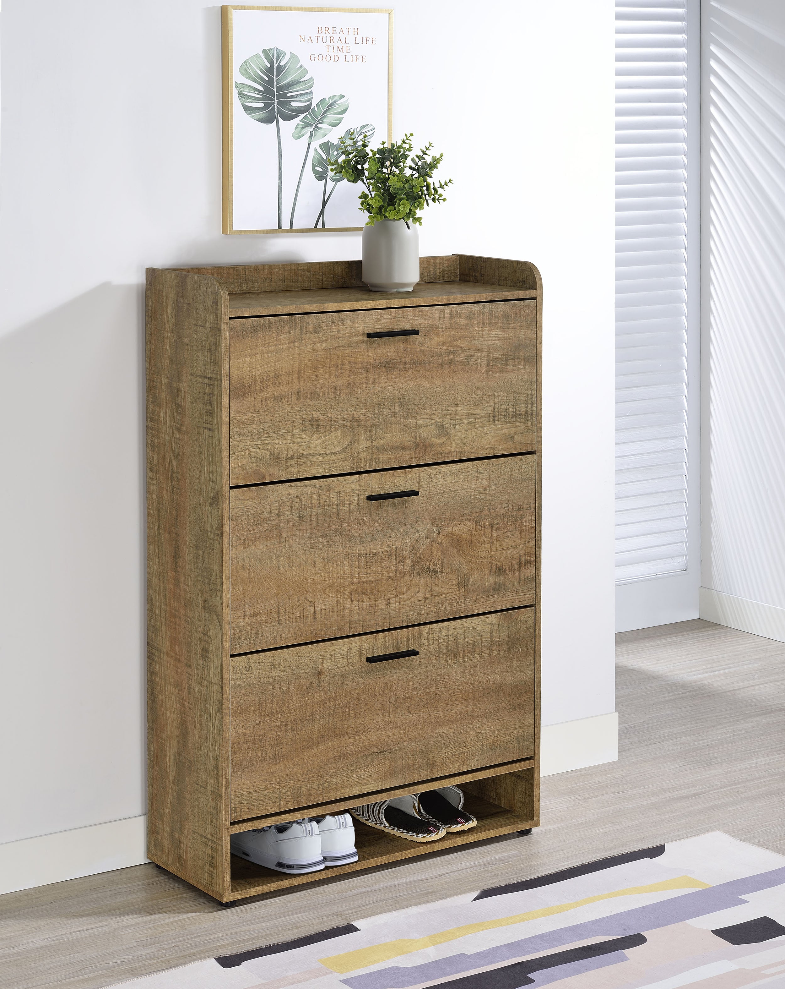 Denia 3-tier Engineered Wood Shoe Cabinet Mango-