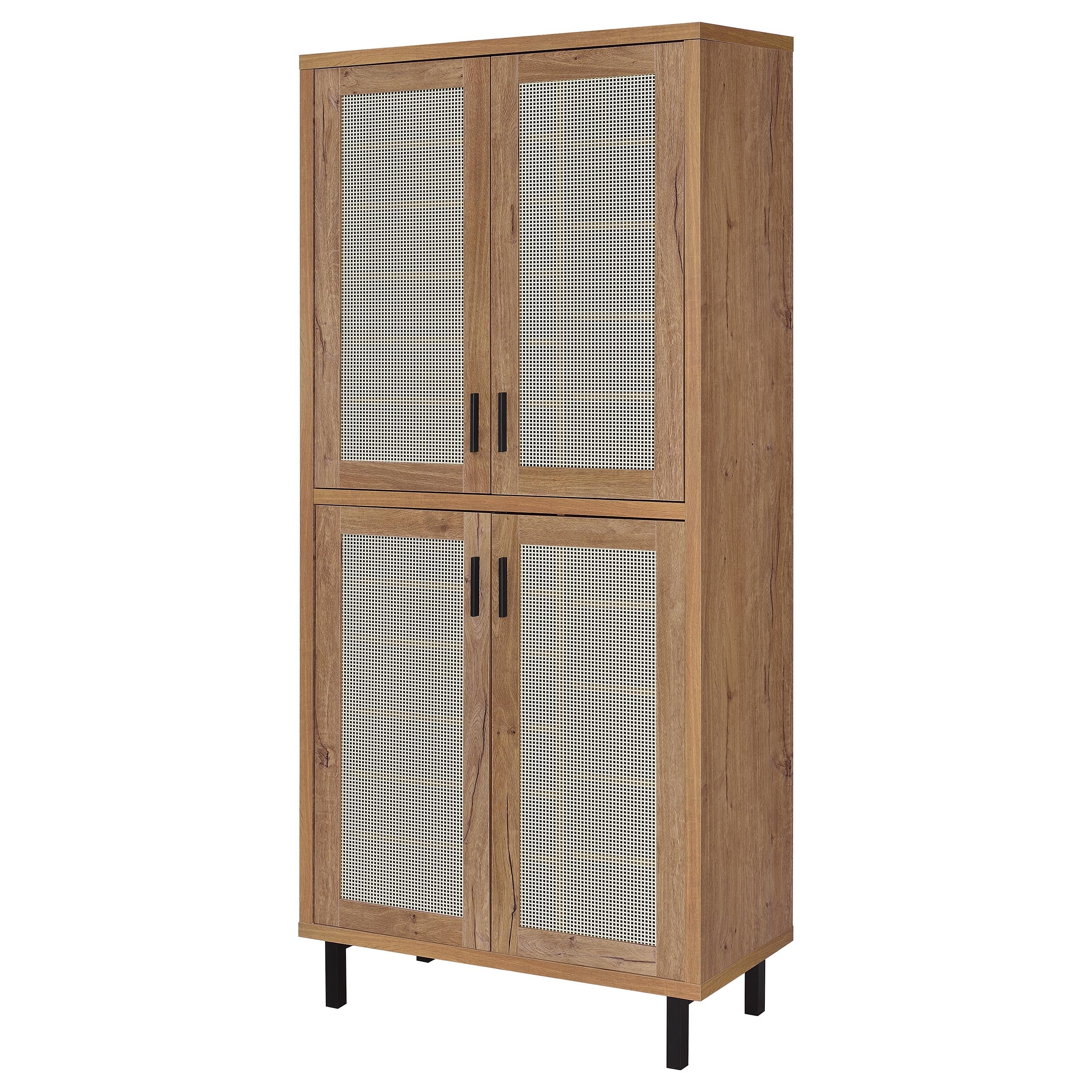 Teller 80-inch 4-door Tall Shoe Storage Cabinet Natural Oak-