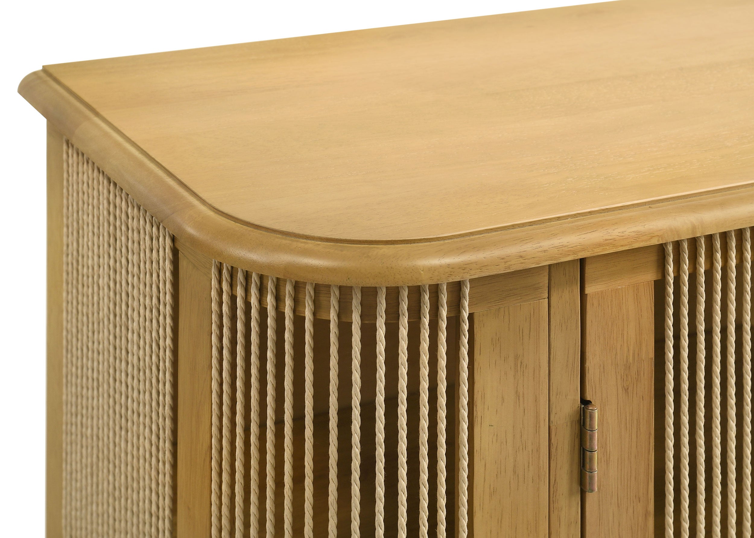 Ervine 3-Door Rope Panel Sideboard Accent Storage Cabinet Natural-