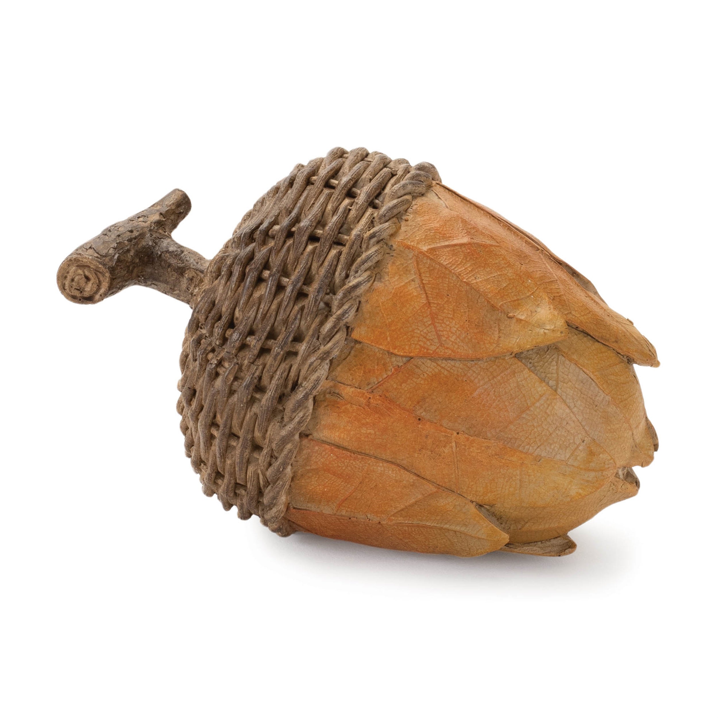 Wicker top design acorn décor (set of 2)
