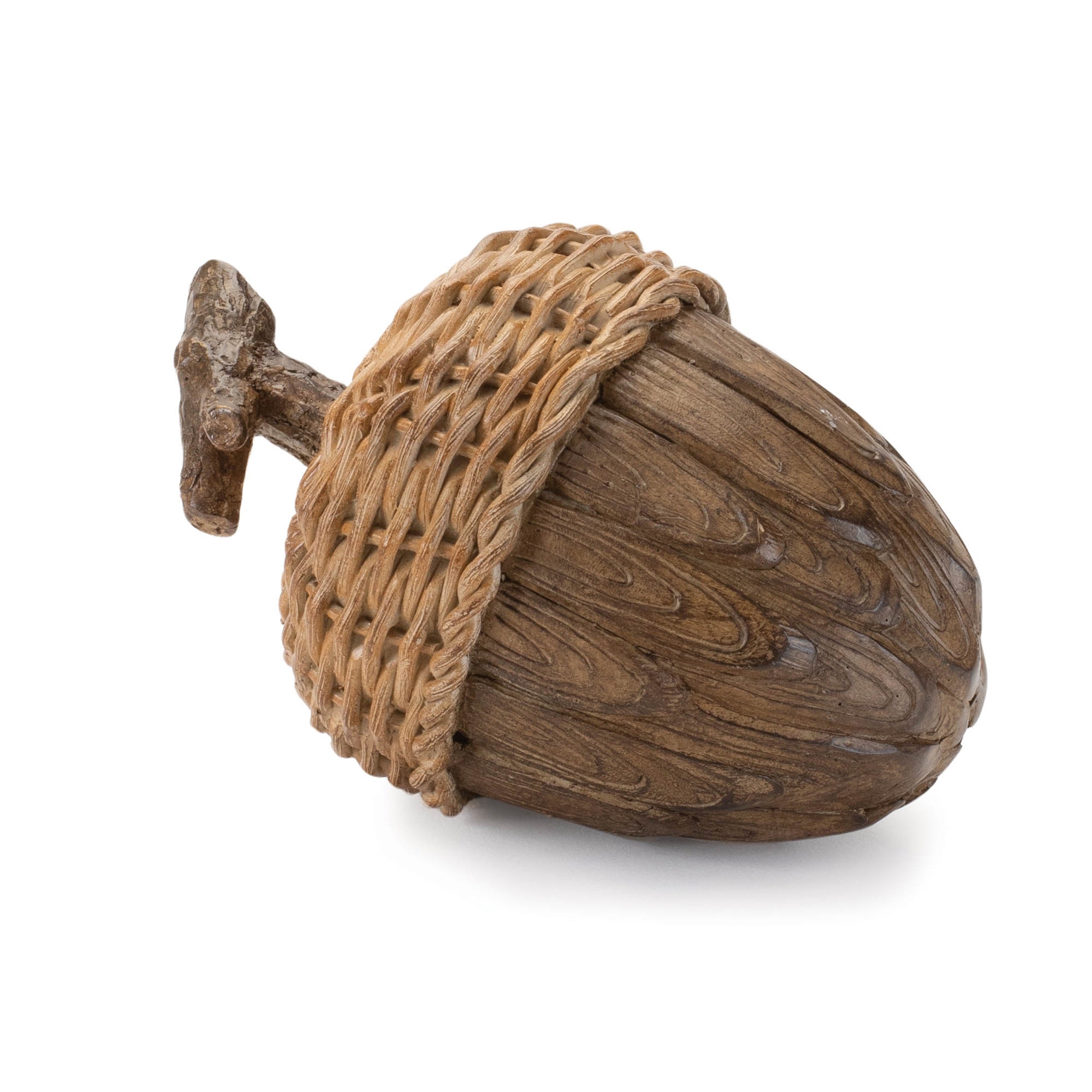Wicker top design acorn décor (set of 2)