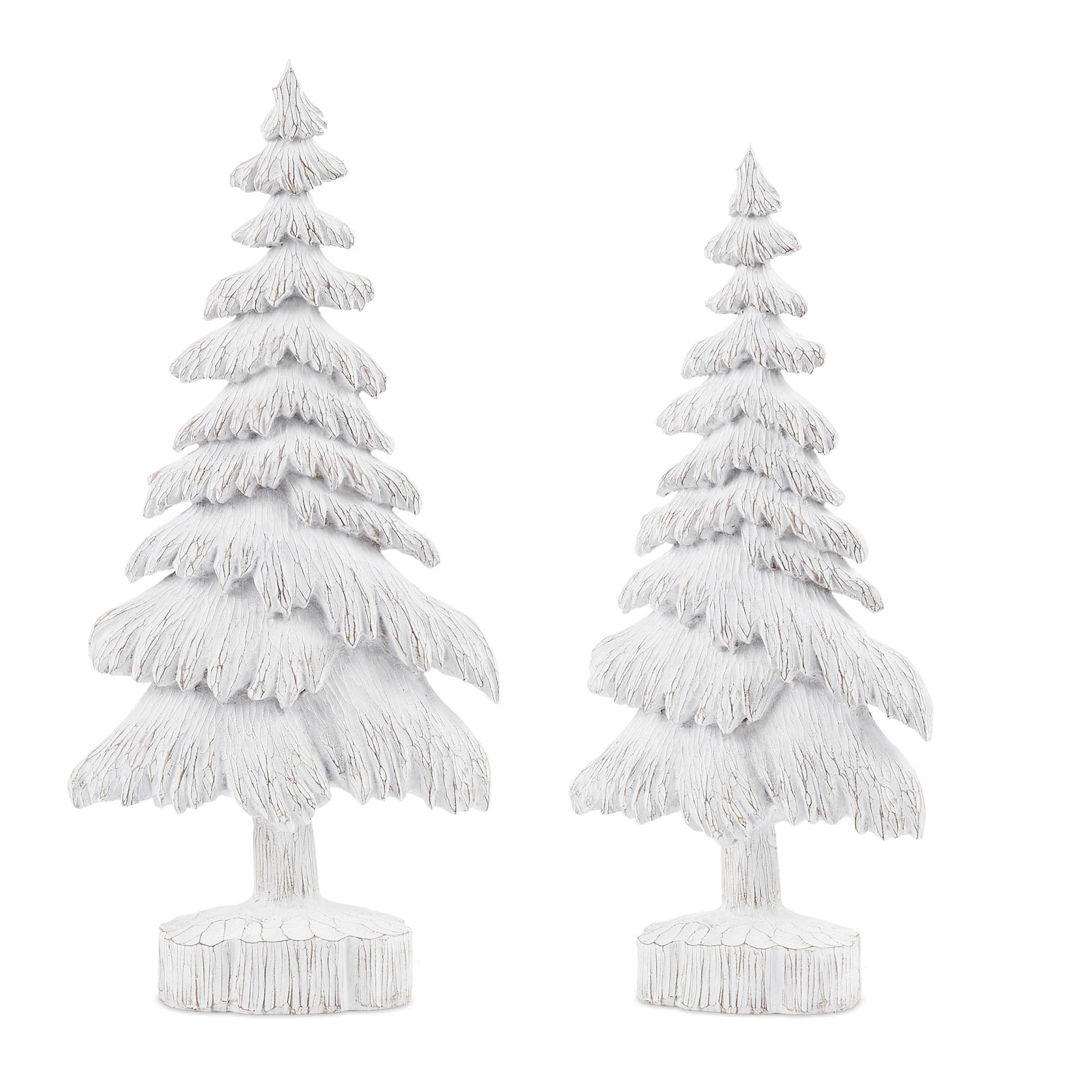 White Washed Pine Tree (Set of 2)
