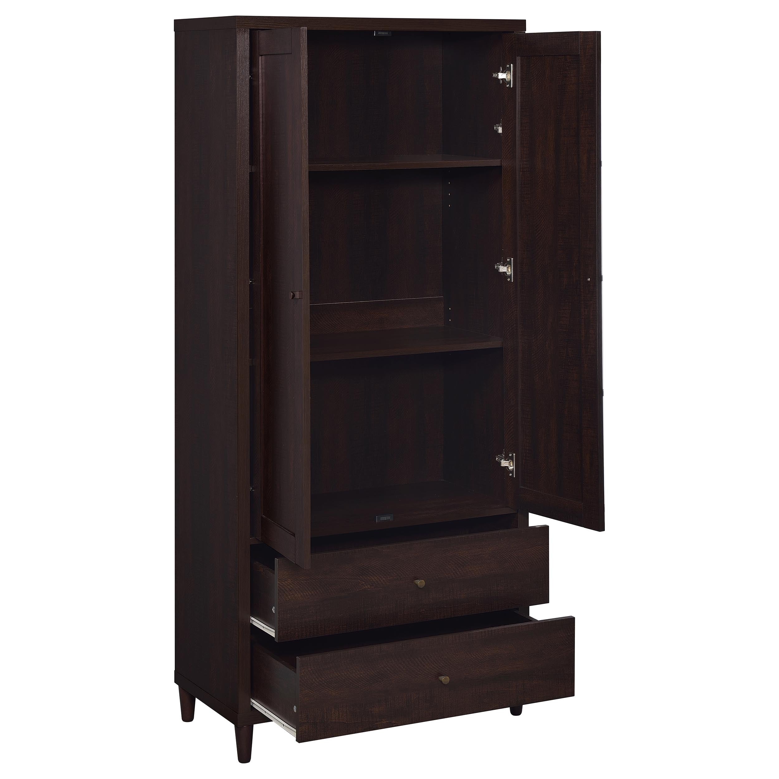 Wadeline 2-door Tall Accent Storage Cabinet Rustic Tobacco-CoasterEveryday