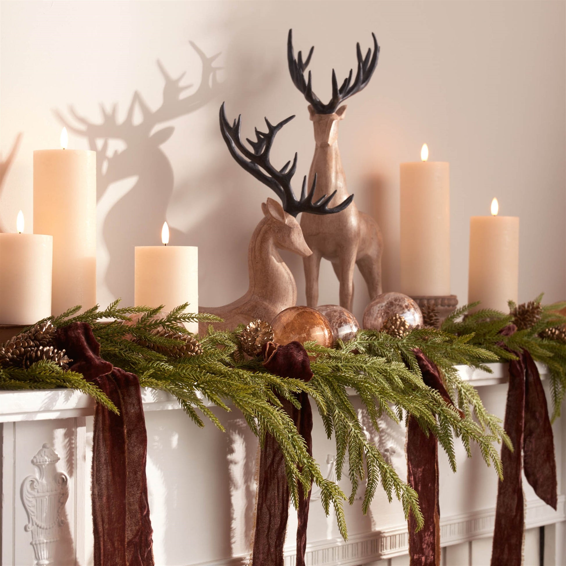 Winter-Pine-Garland-(Set-of-2)-Wreaths-&-Garlands