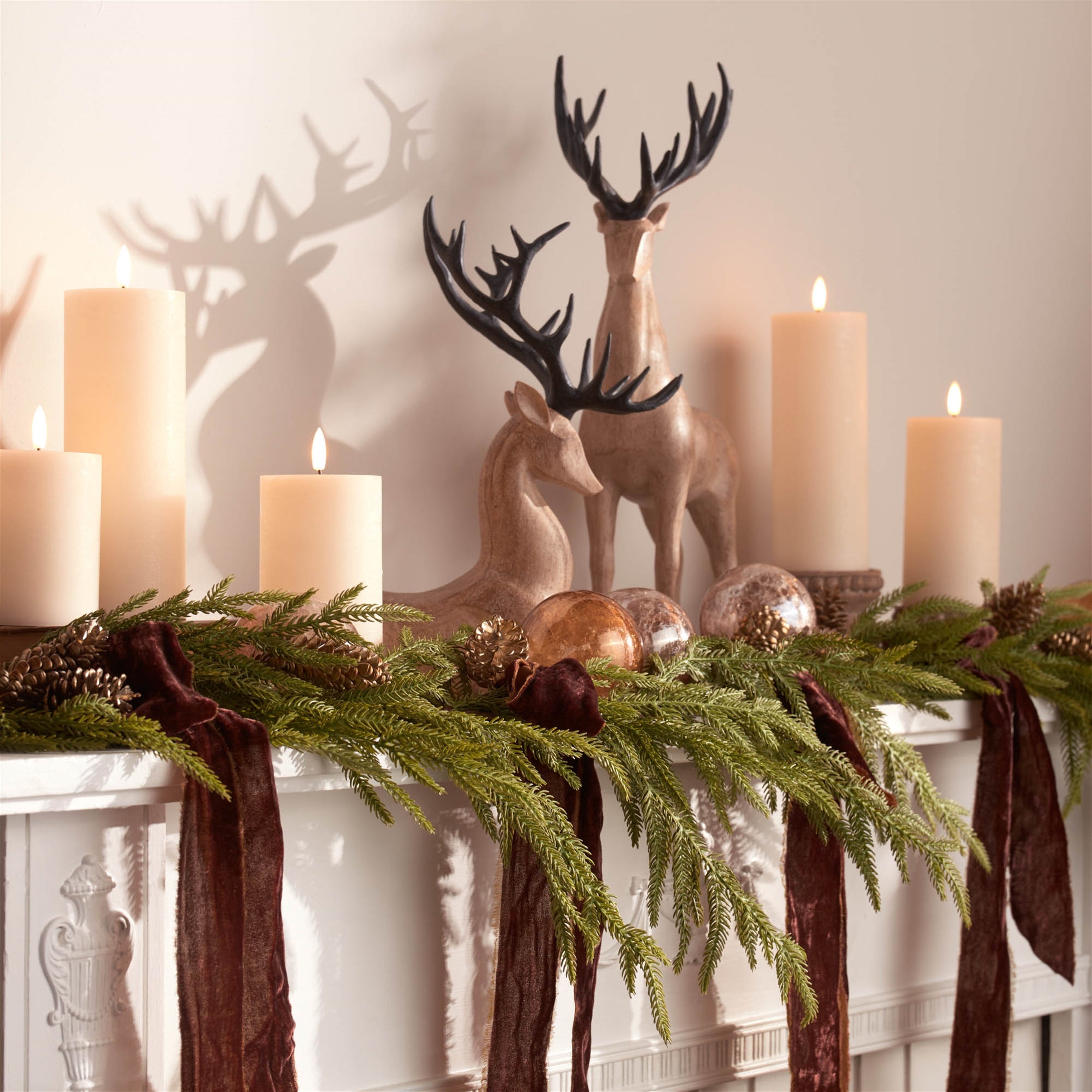 Winter-Pine-Garland-(Set-of-2)-Wreaths-&-Garlands