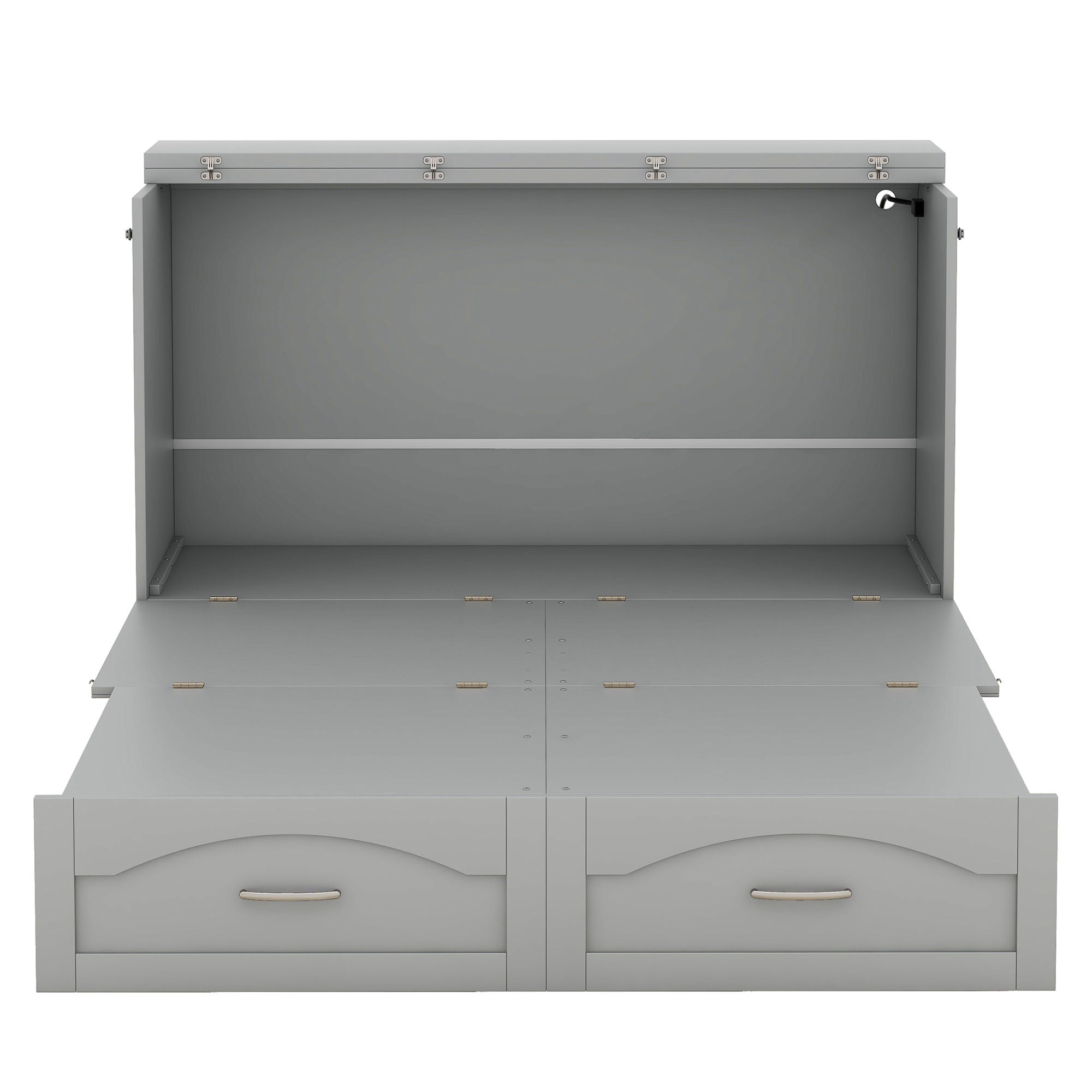 Murphy Wall Bed With Drawer And A Set Of Sockets & USB Ports, Pulley Structure Design