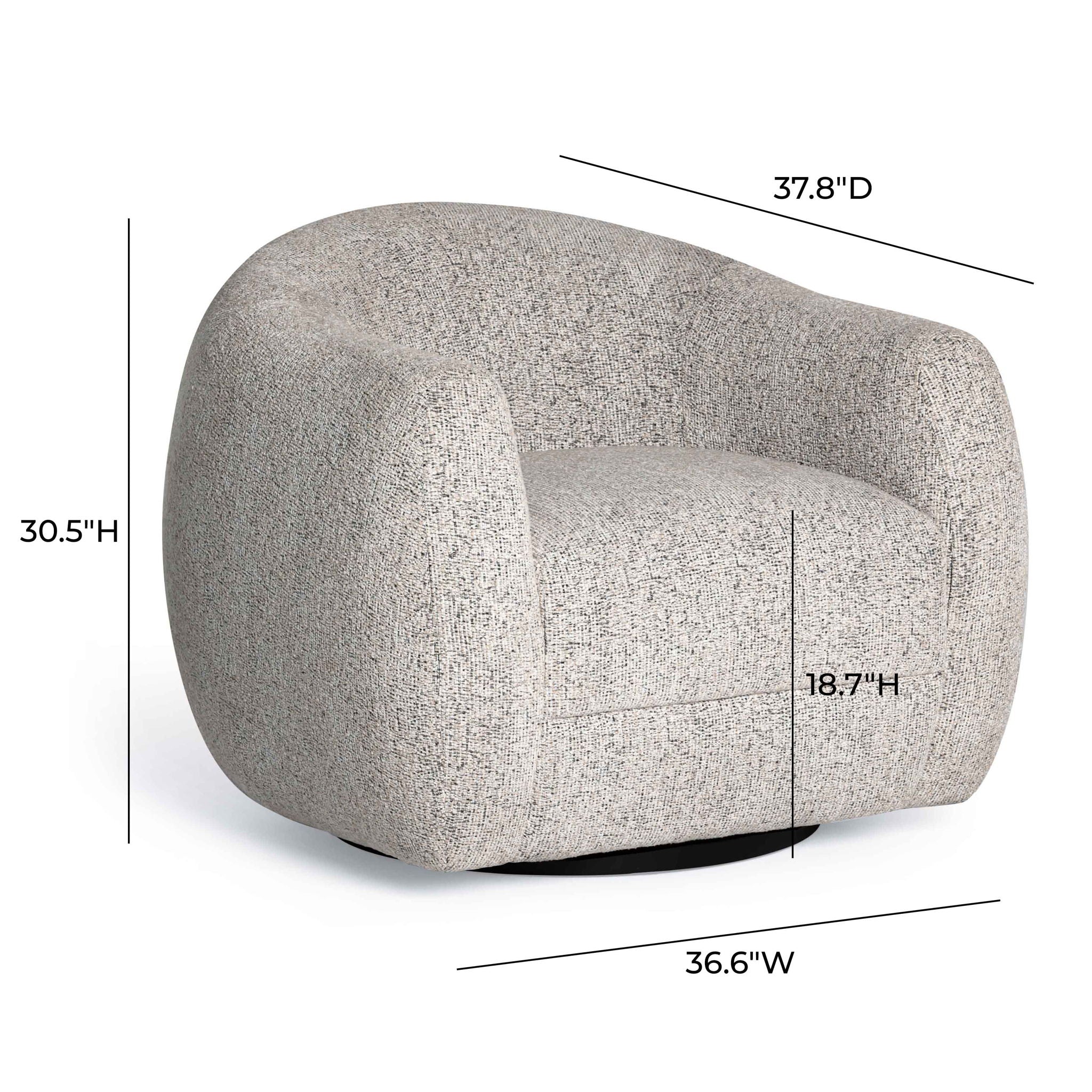 Judy - Woven Fabric Swivel Chair - Black / White