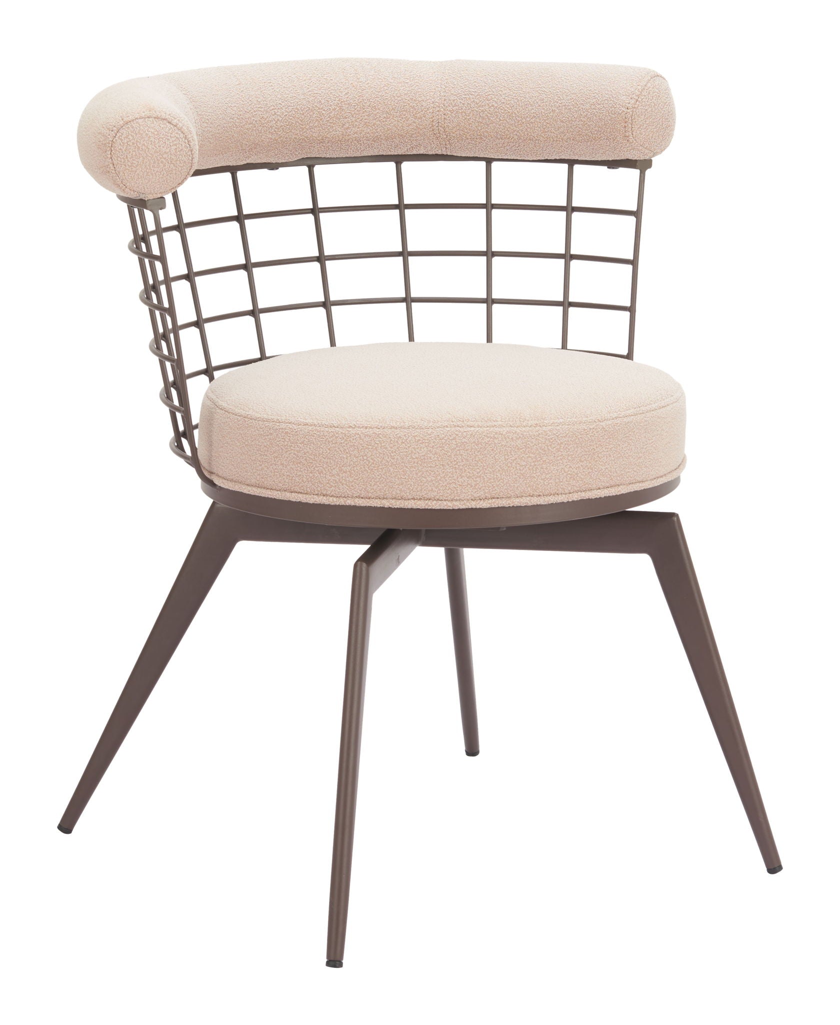 Saku - Swivel Dining Chair - Beige & Brown
