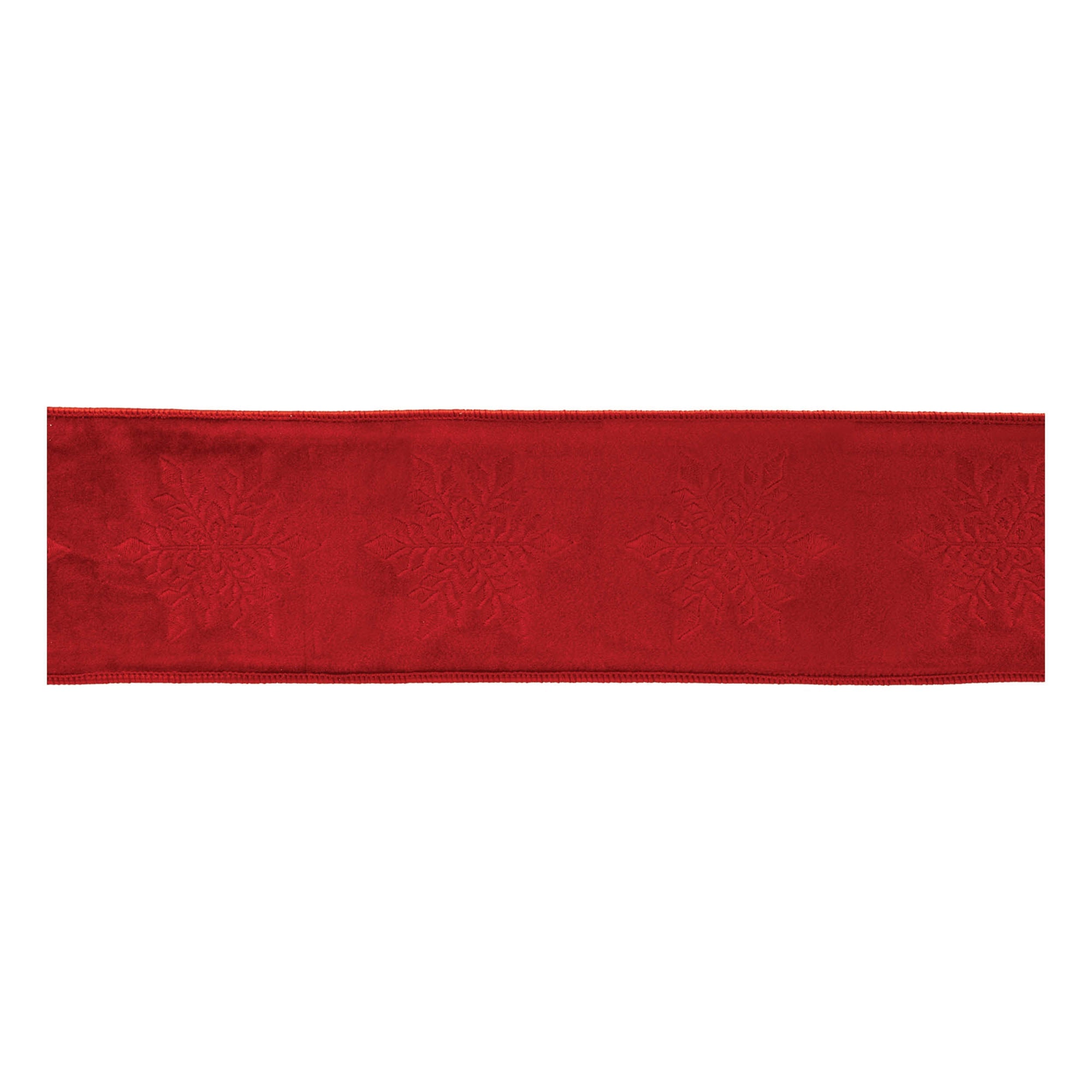 Embroidered Snowflake Wired Ribbon 4" x 5 Yds.