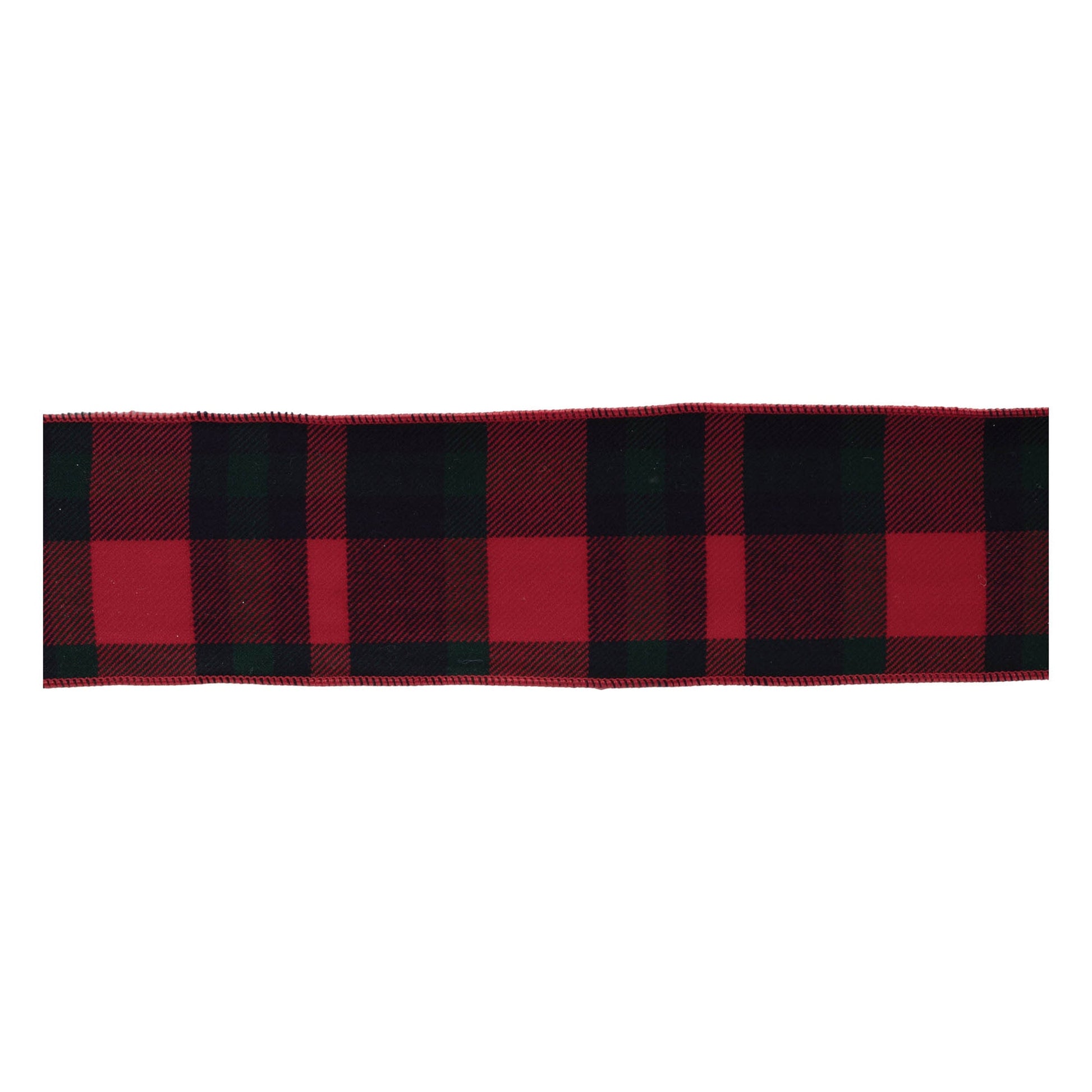 Red-and-Black-Plaid-Wired-Ribbon-(Set-of-2)-Ribbons-&-Trim