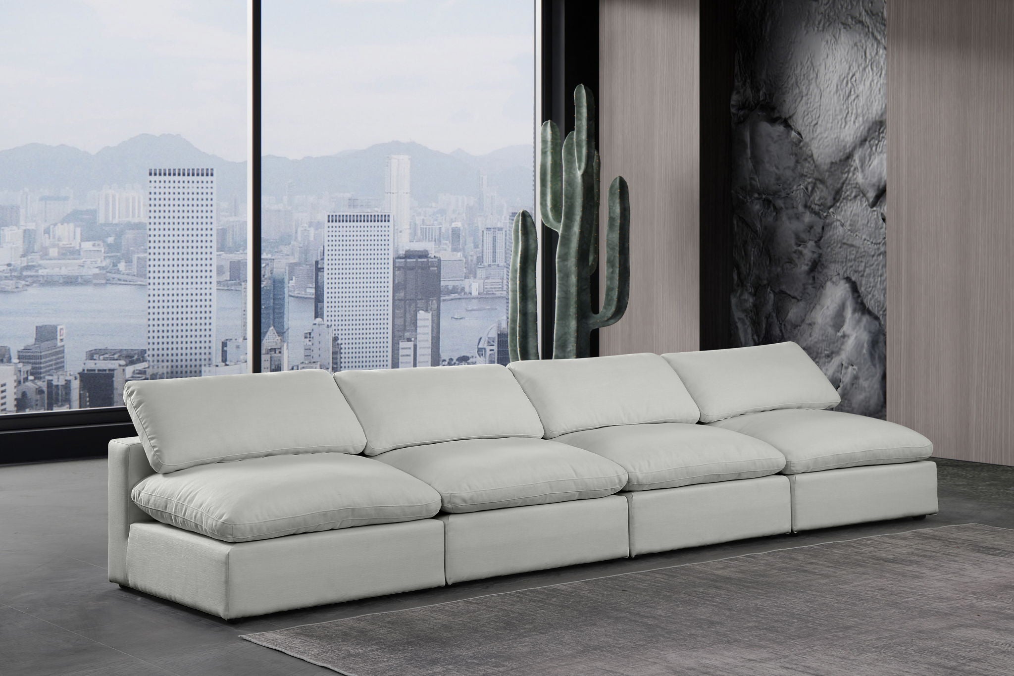 Comfy - Linen Modular Armless Sofa 4 Seats - Best Buy Furniture