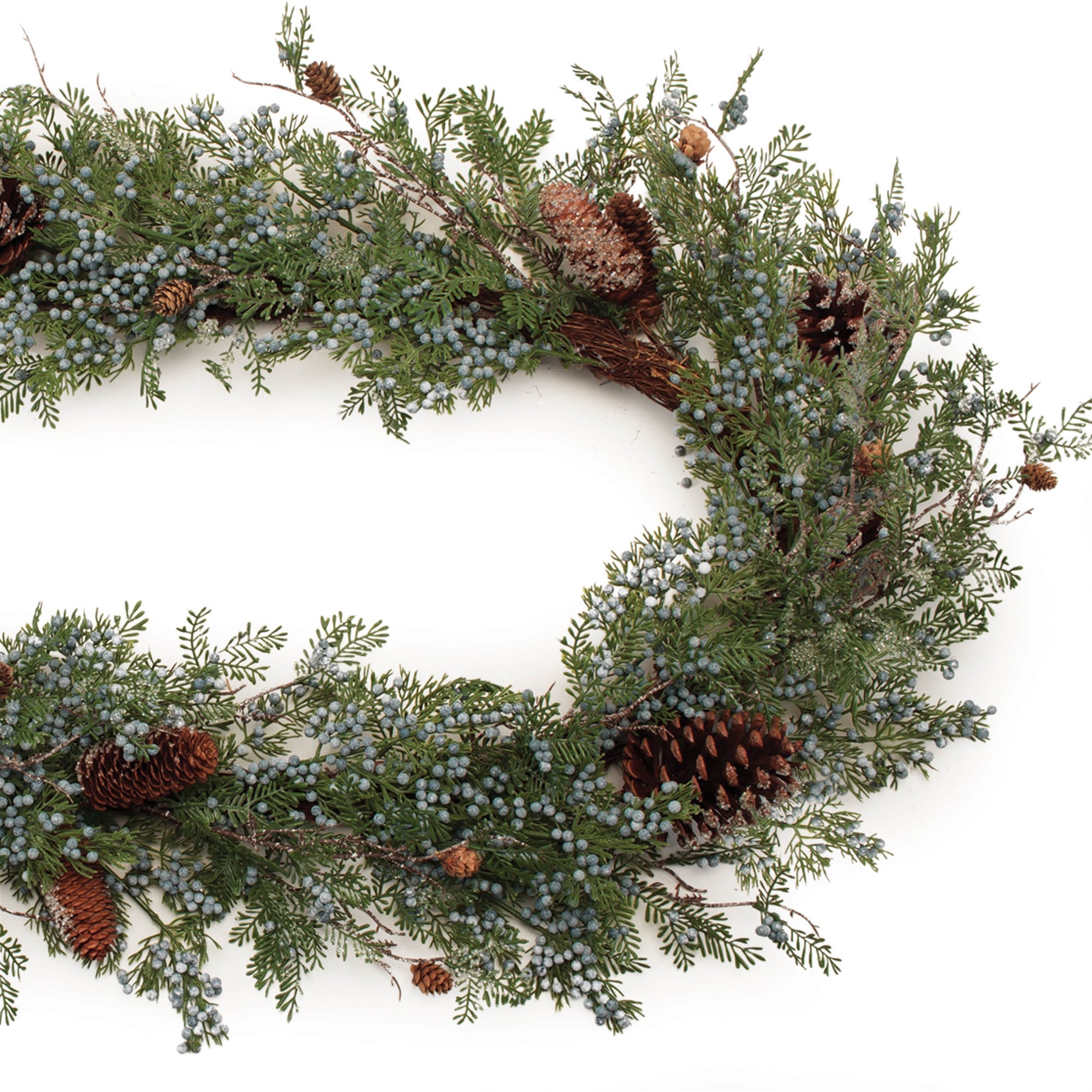Mixed Juniper and Pinecone Garland 6'L