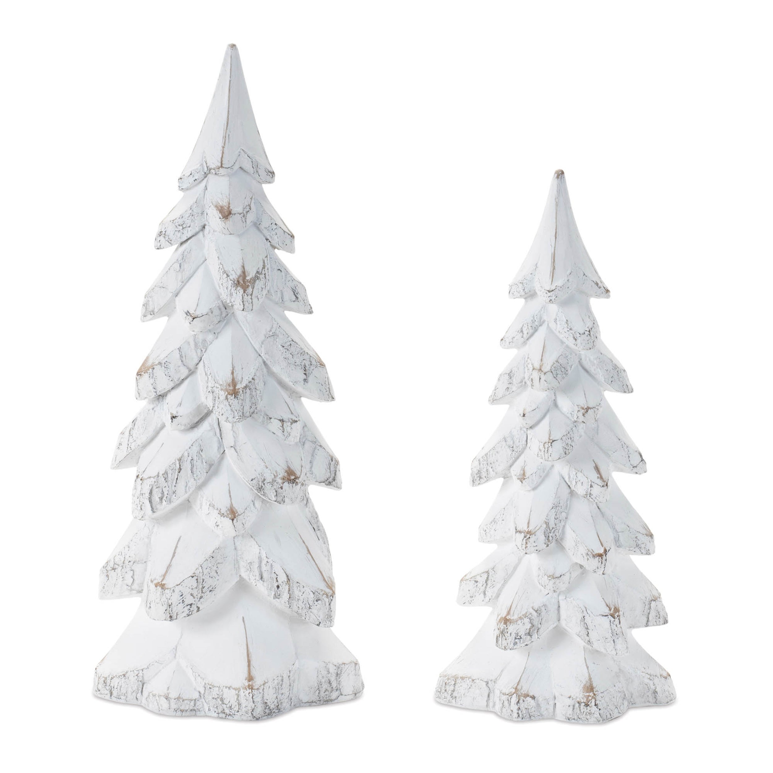 White Washed Pine Tree (Set of 2)