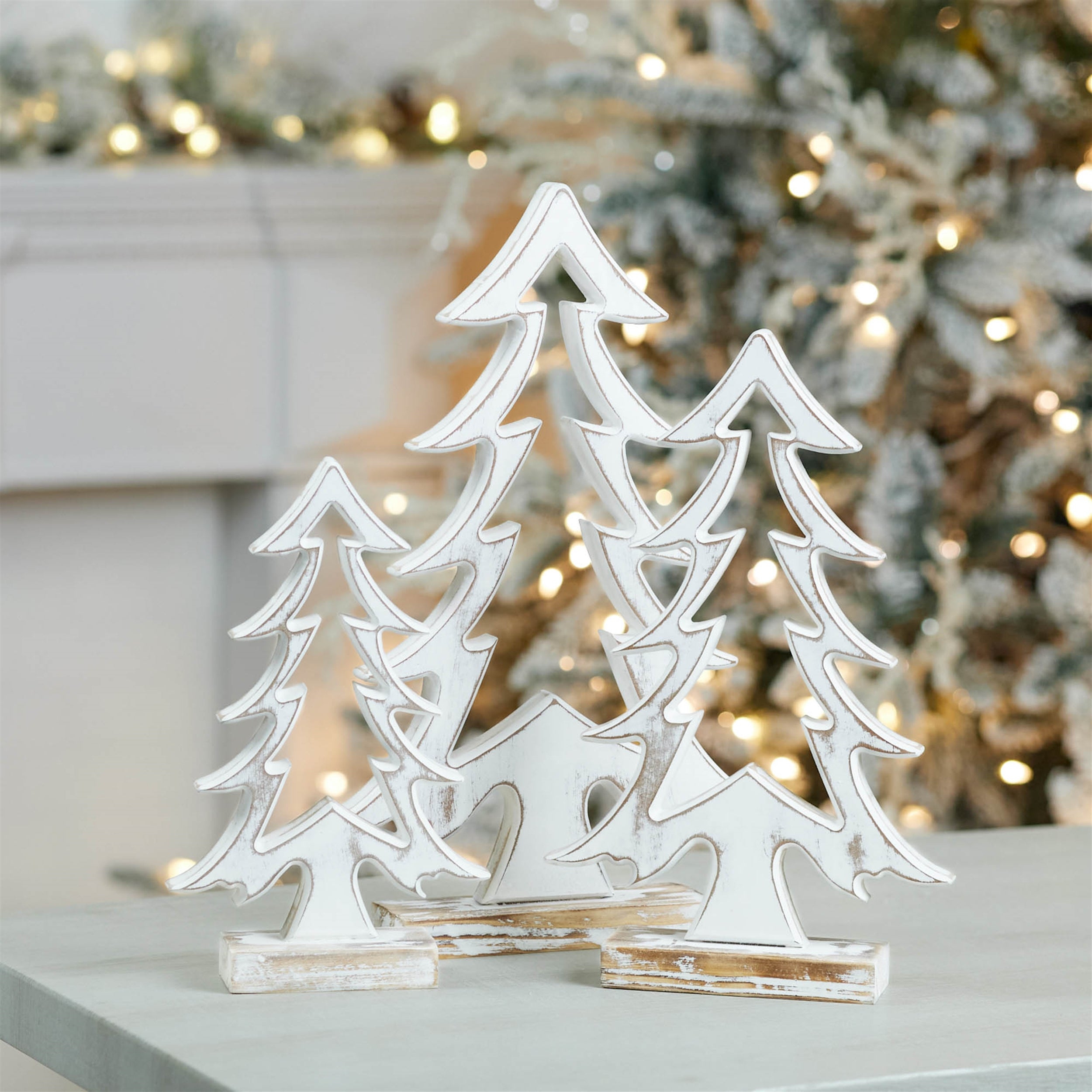 Wood Pine Tree Outline (Set of 3)