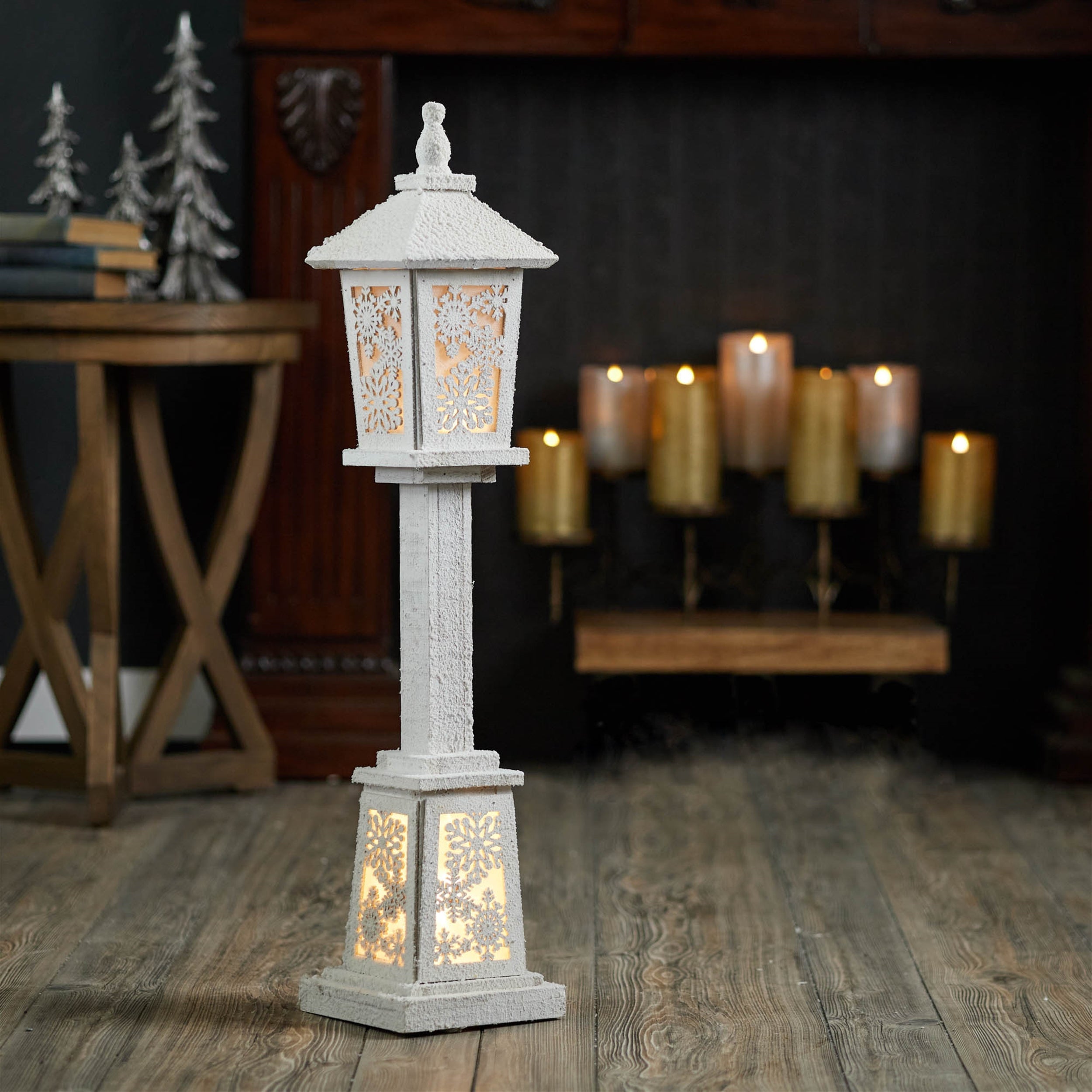 LED Winter Lantern Post 32"H