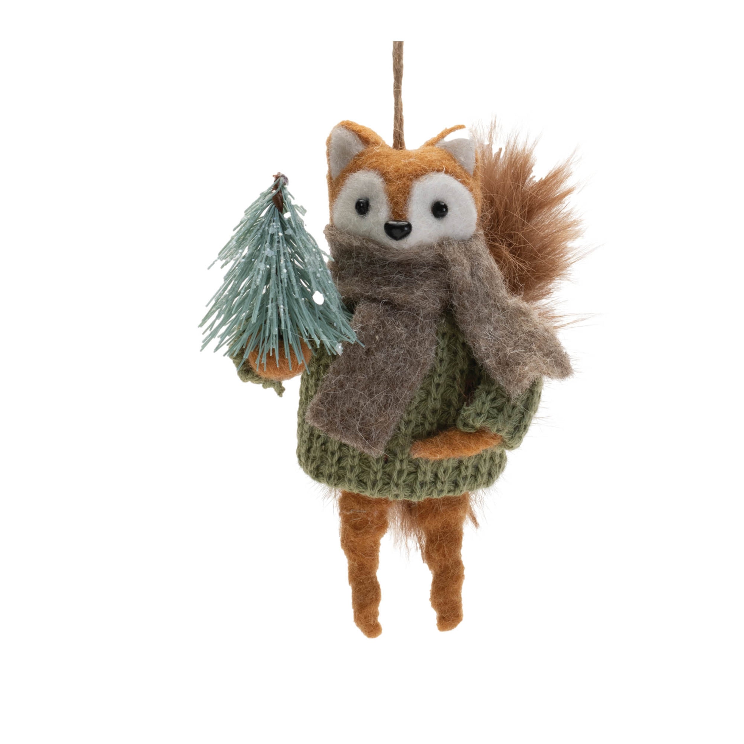 Felt Squirrel and Fox Ornament (Set of 12)