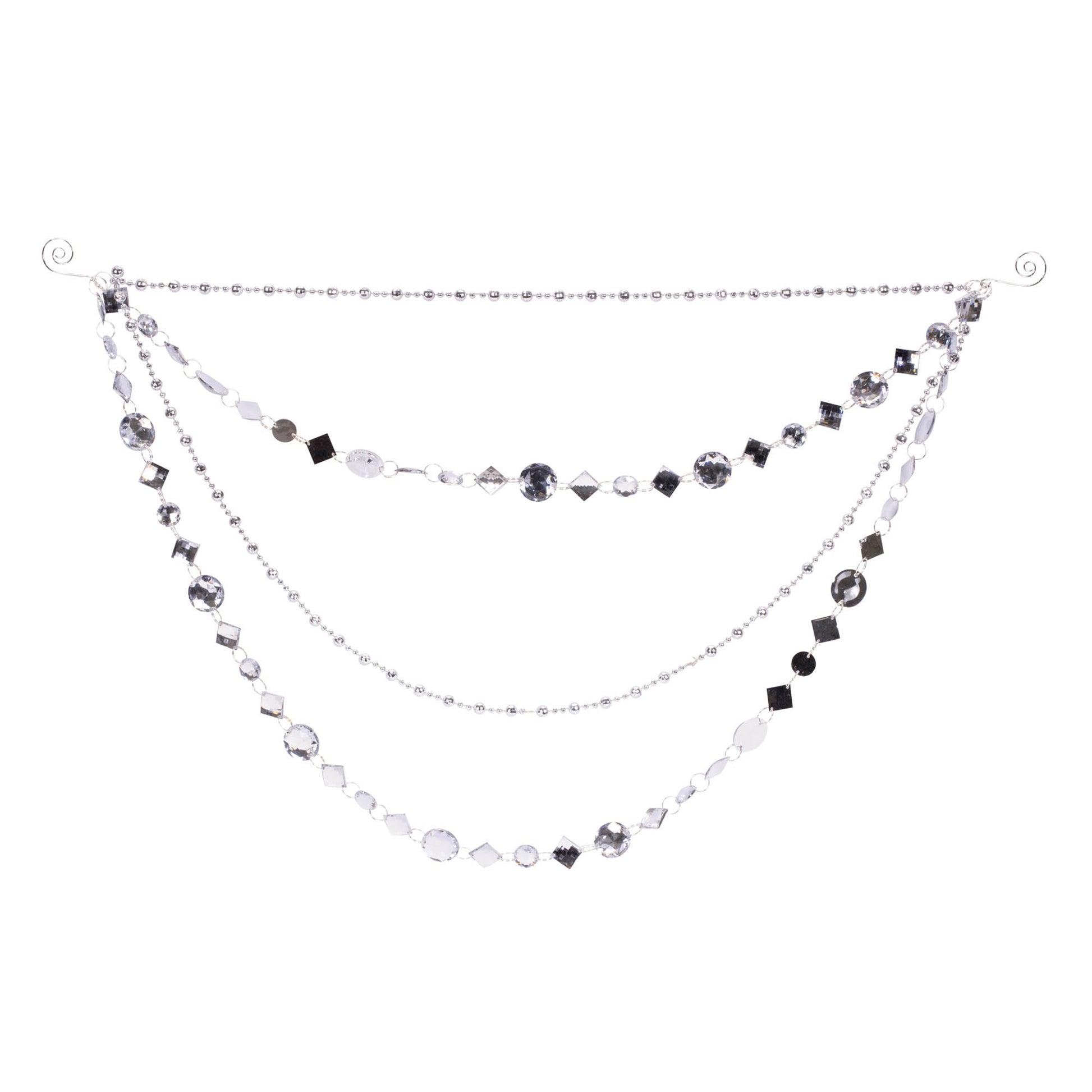 Jewel-Bead-and-Chain-Link-Garland-(Set-of-2)-Wreaths-&-Garlands