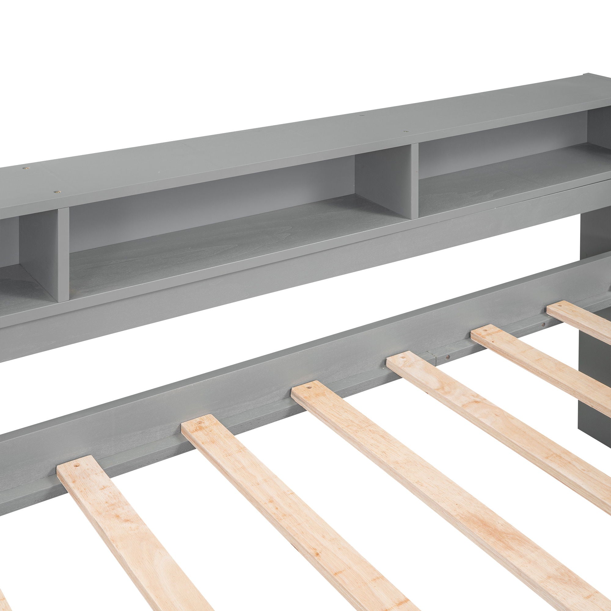 Daybed With 2 Trundles, 3 Storage Cubbies, Built In USB Charging Light