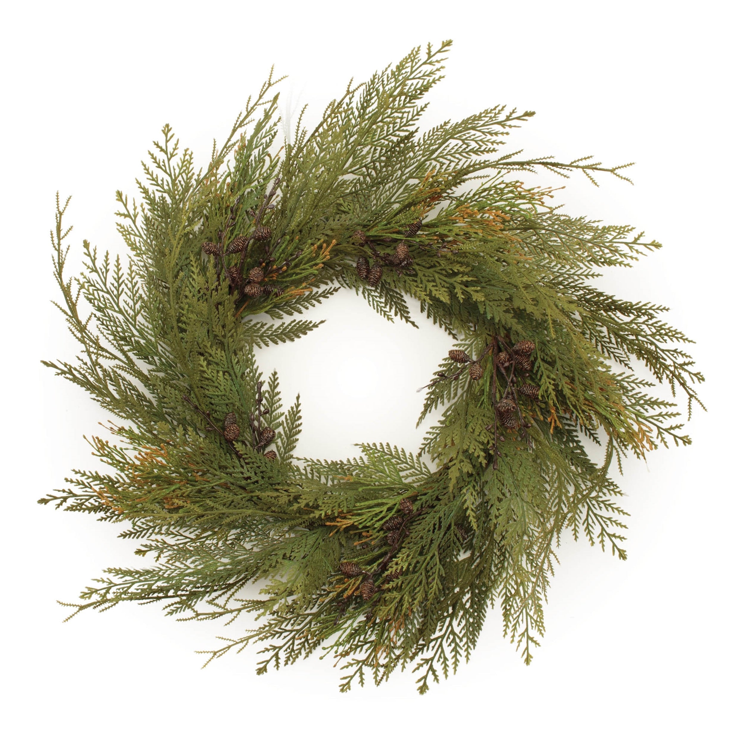 Cedar and Mini Pinecone Wreath 30"D
