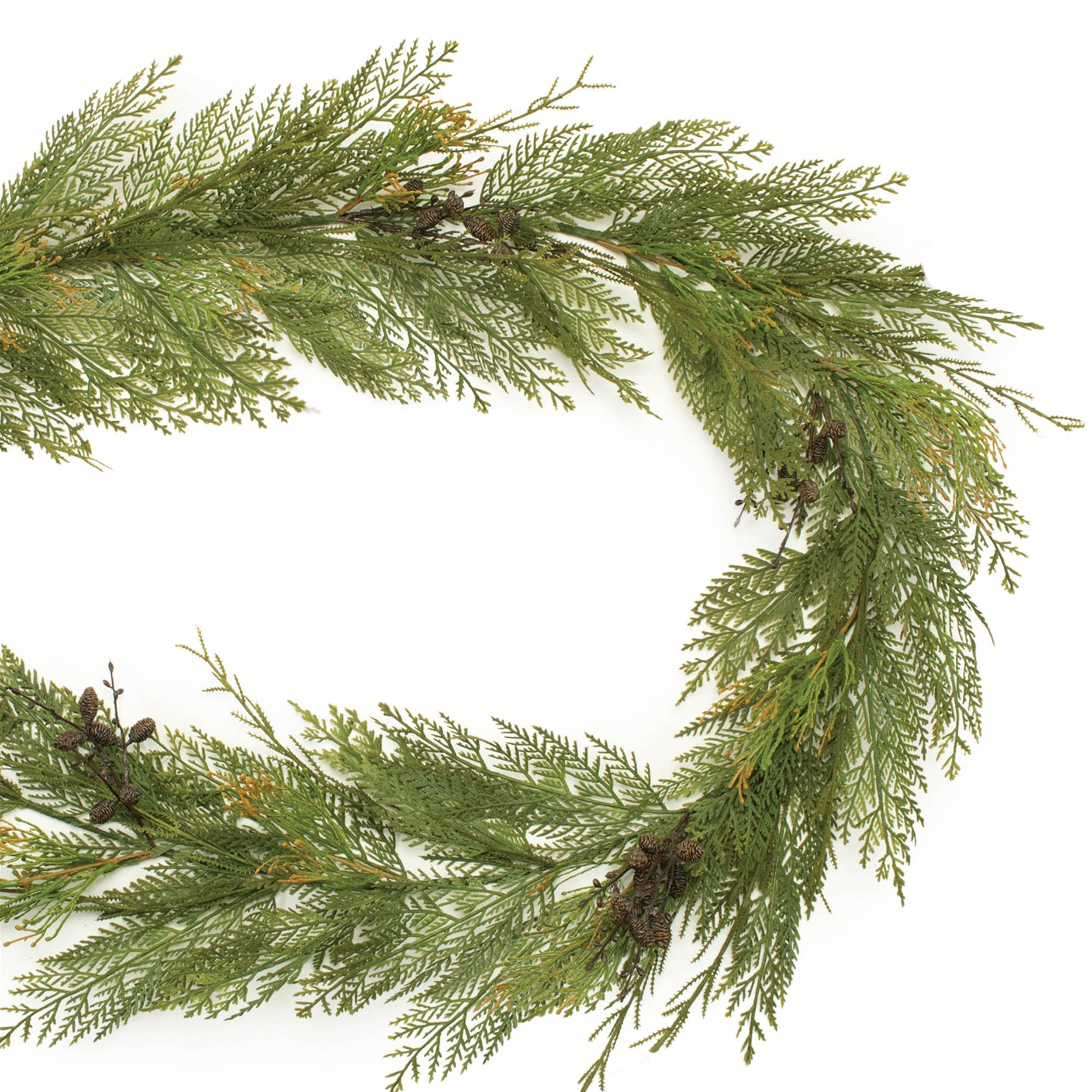 Cedar and Mini Pinecone Garland 6'L