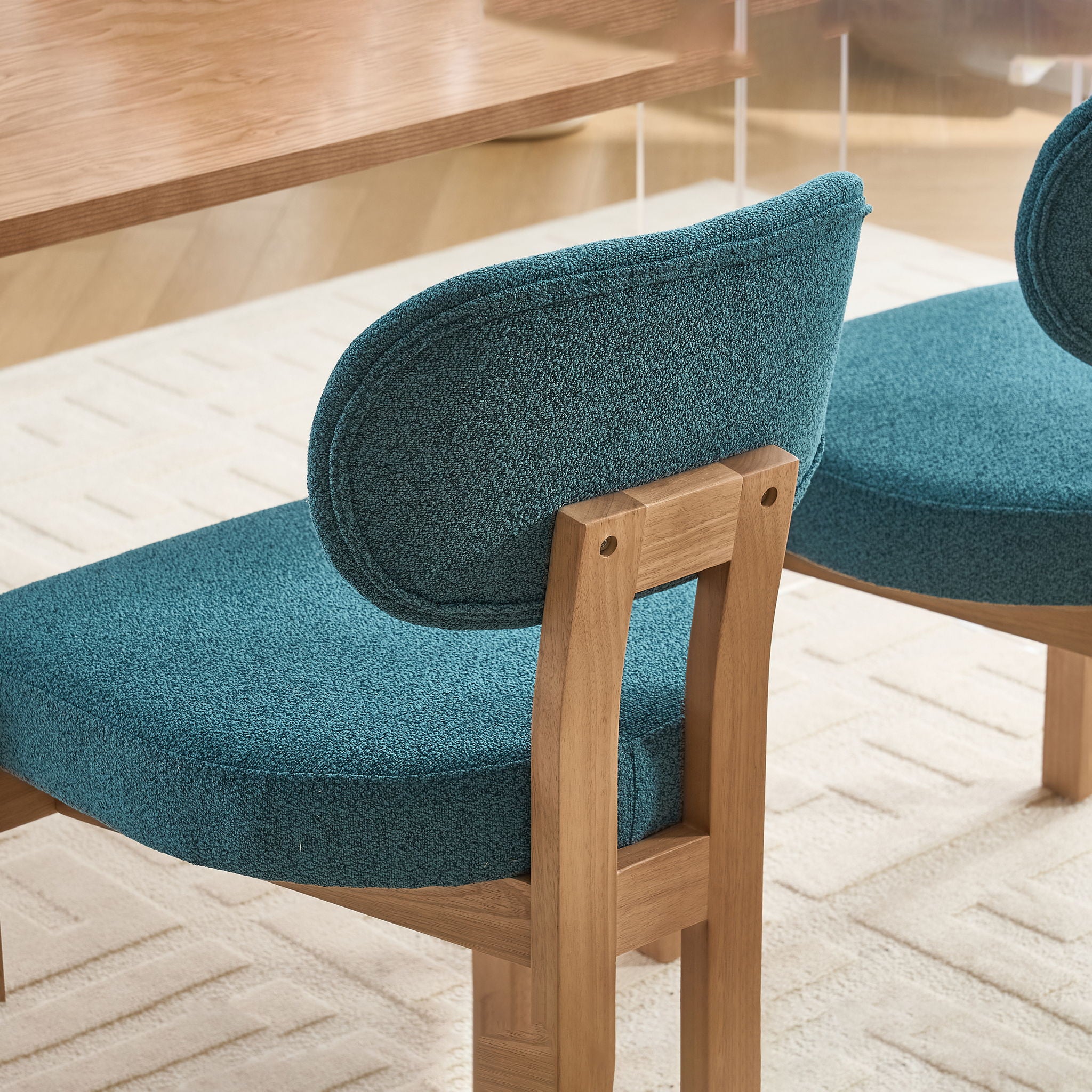 Dining Chairs With Ergonomic Backrest And Adjustable Feet (Set of 2)