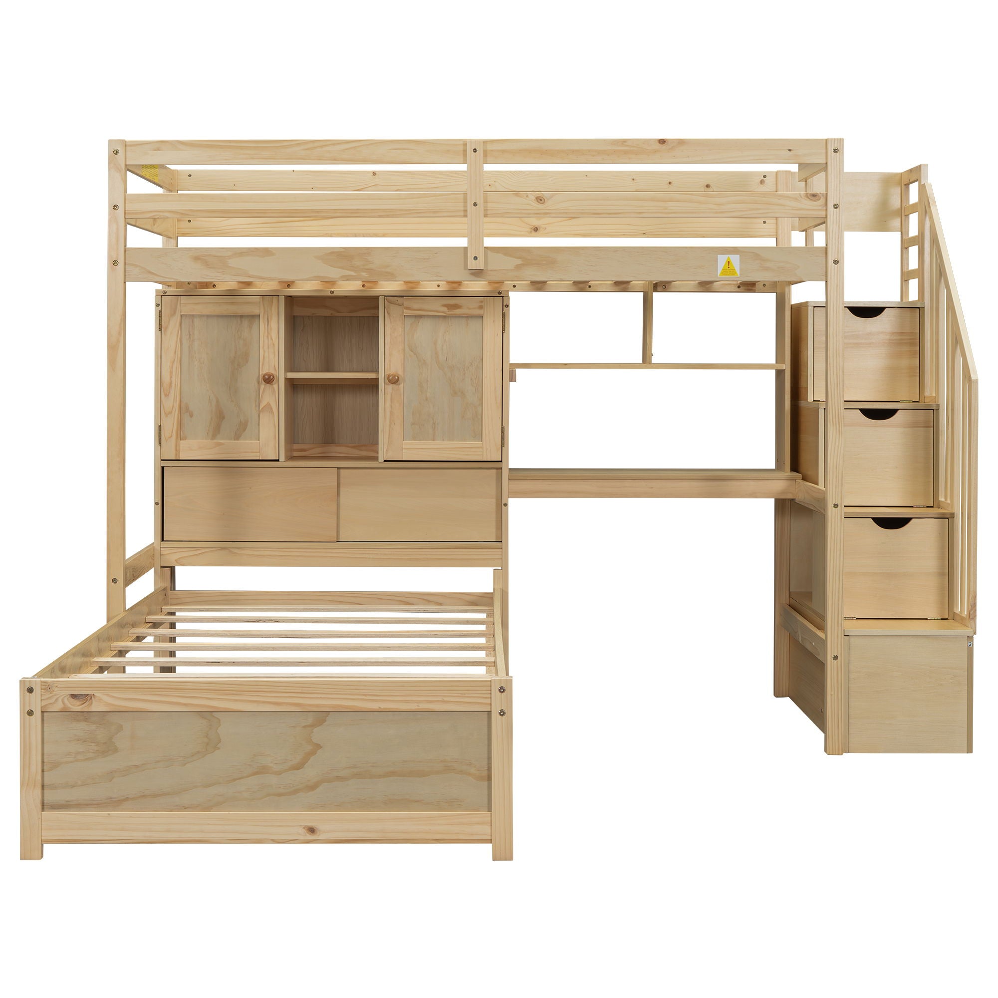 Loft Bed With Built In Desk And Staircase