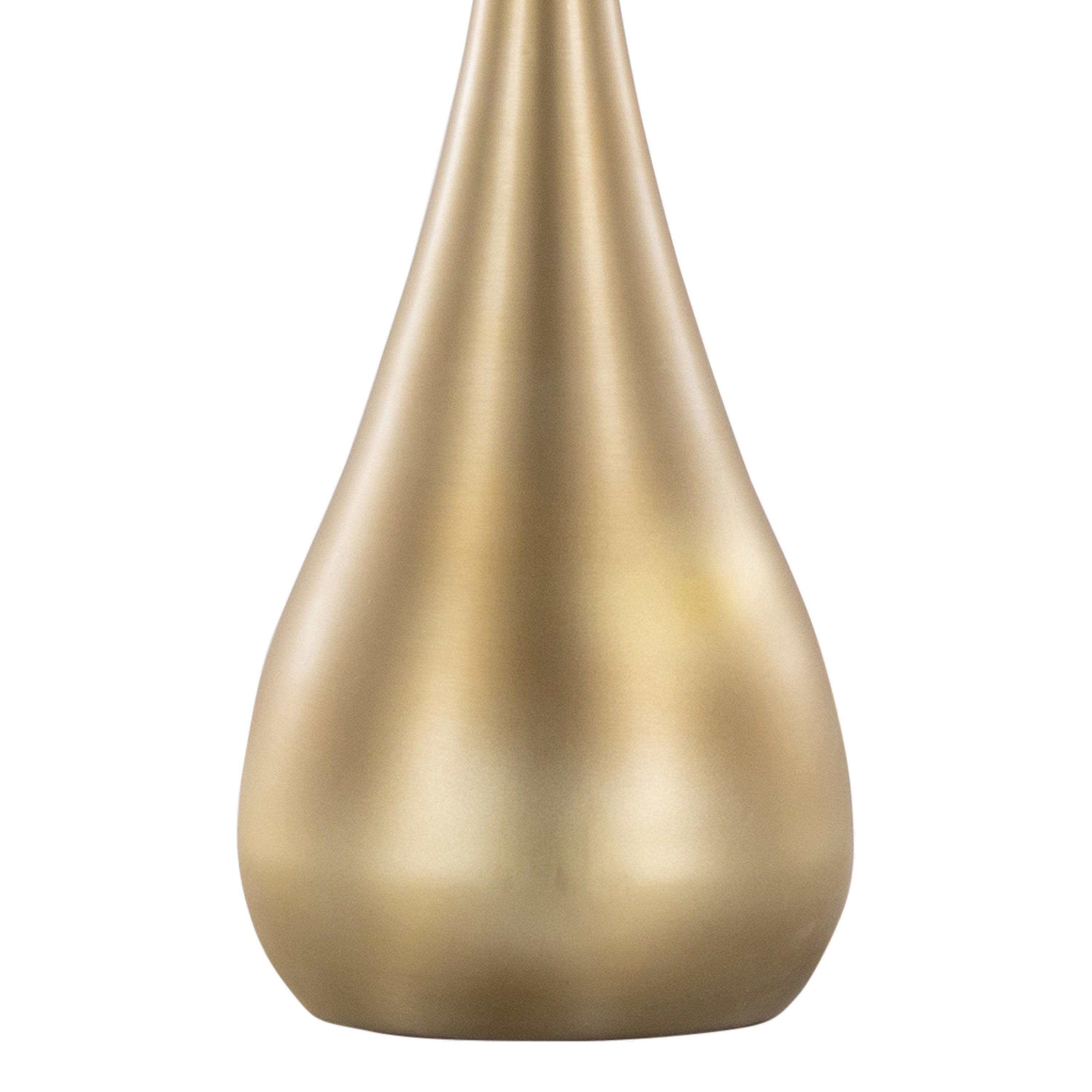 Pebble 29" Contemporary Metal Table Lamp Set in Gold with White Linen Shade - Set of 2