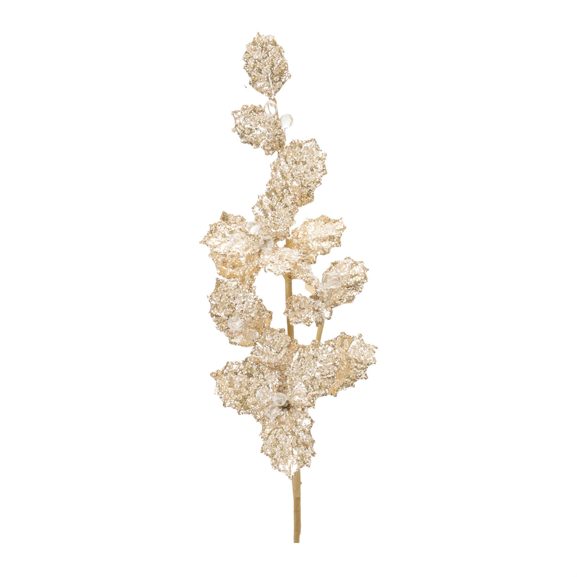Beaded-holly-leaf-spray-(set-of-2)-Artificial-Flowering-Plants