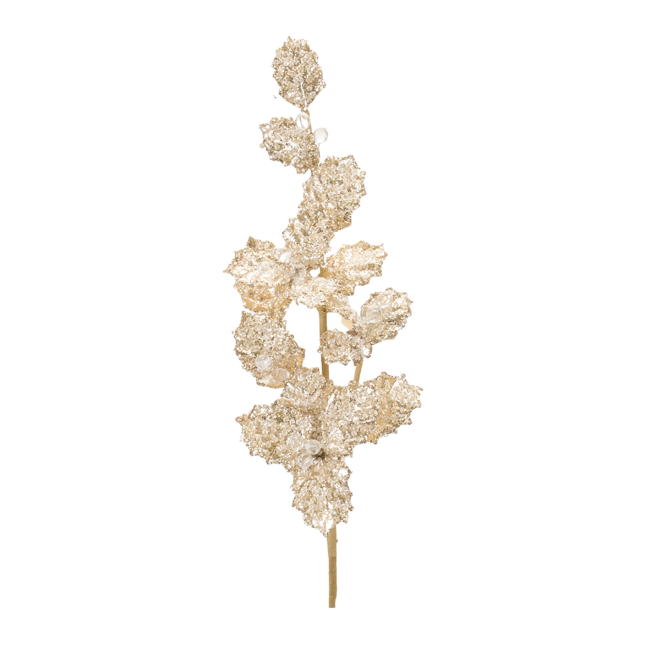 Beaded-holly-leaf-spray-(set-of-2)-Artificial-Flowering-Plants