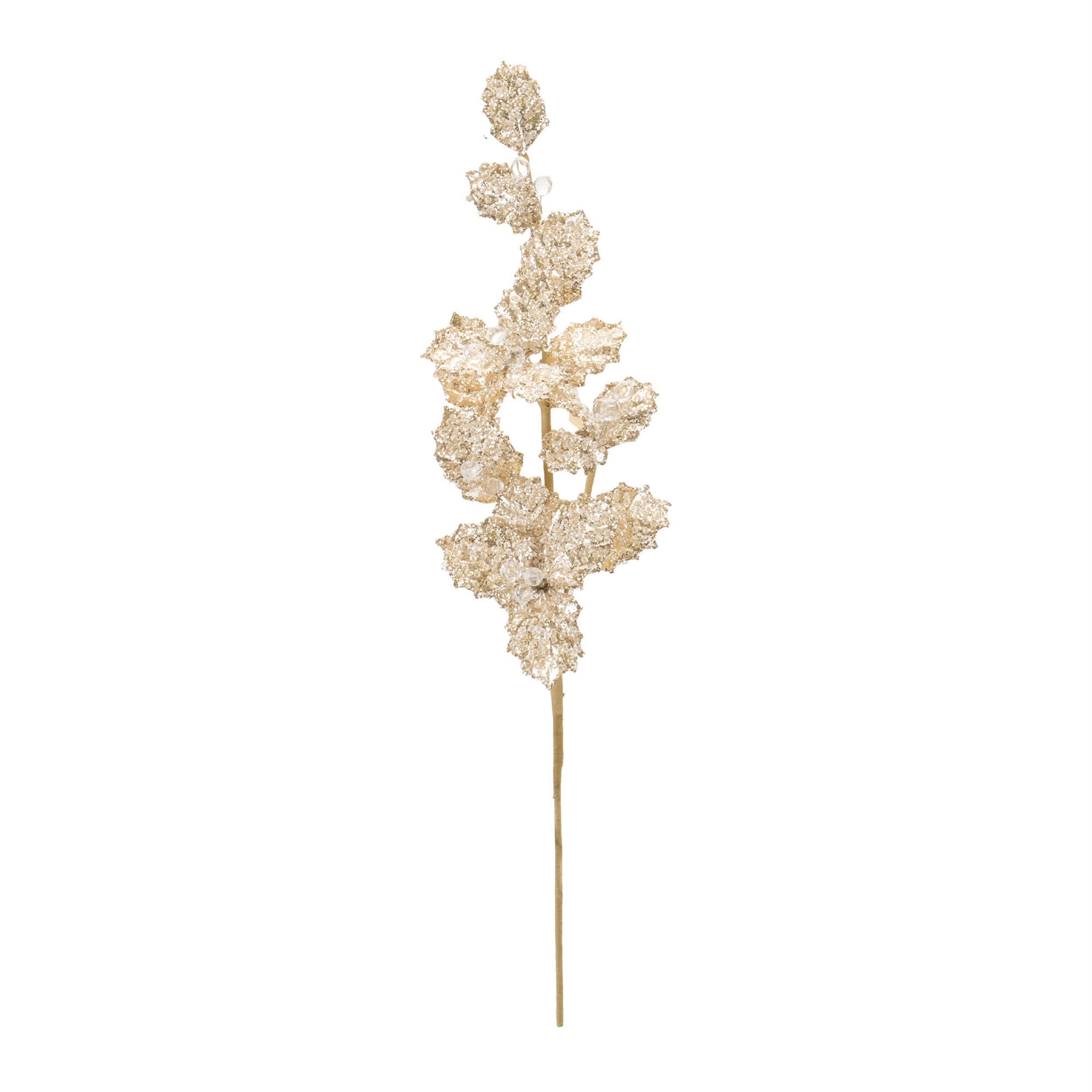 Beaded holly leaf spray (set of 2)