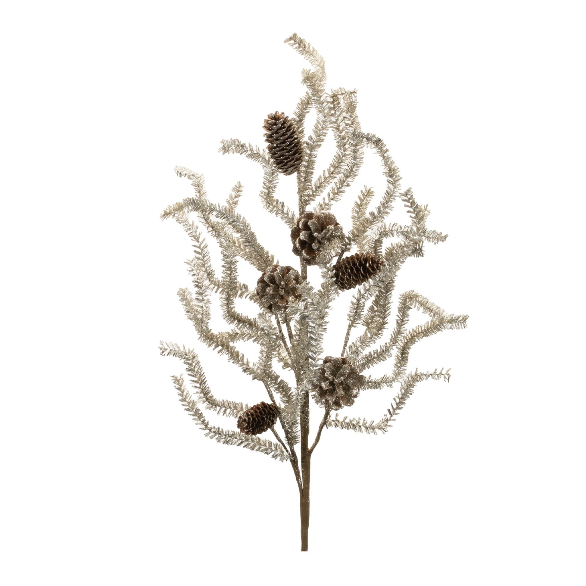 Tinsel-pine-spray-(set-of-6)-Artificial-Flowering-Plants