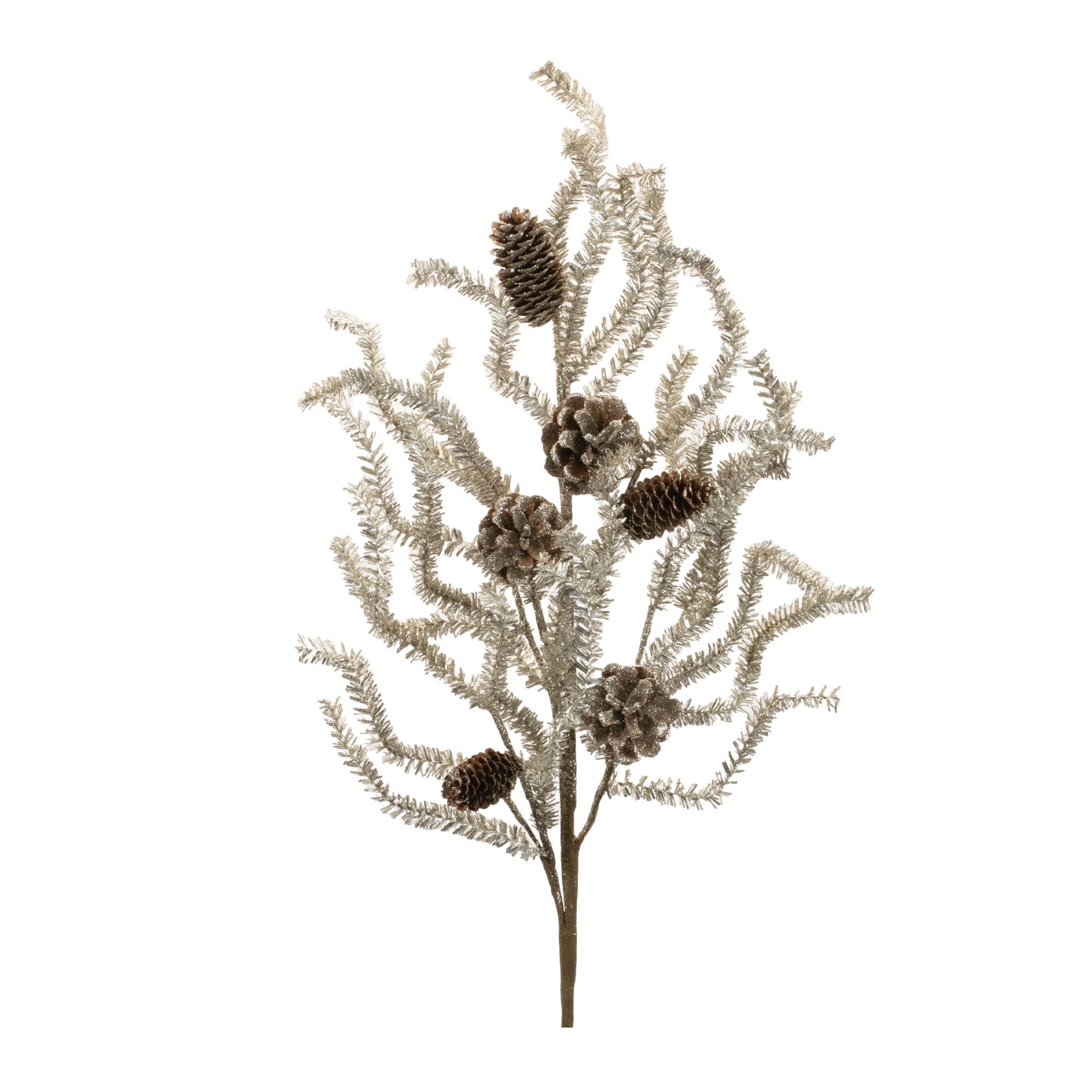 Tinsel-pine-spray-(set-of-6)-Artificial-Flowering-Plants