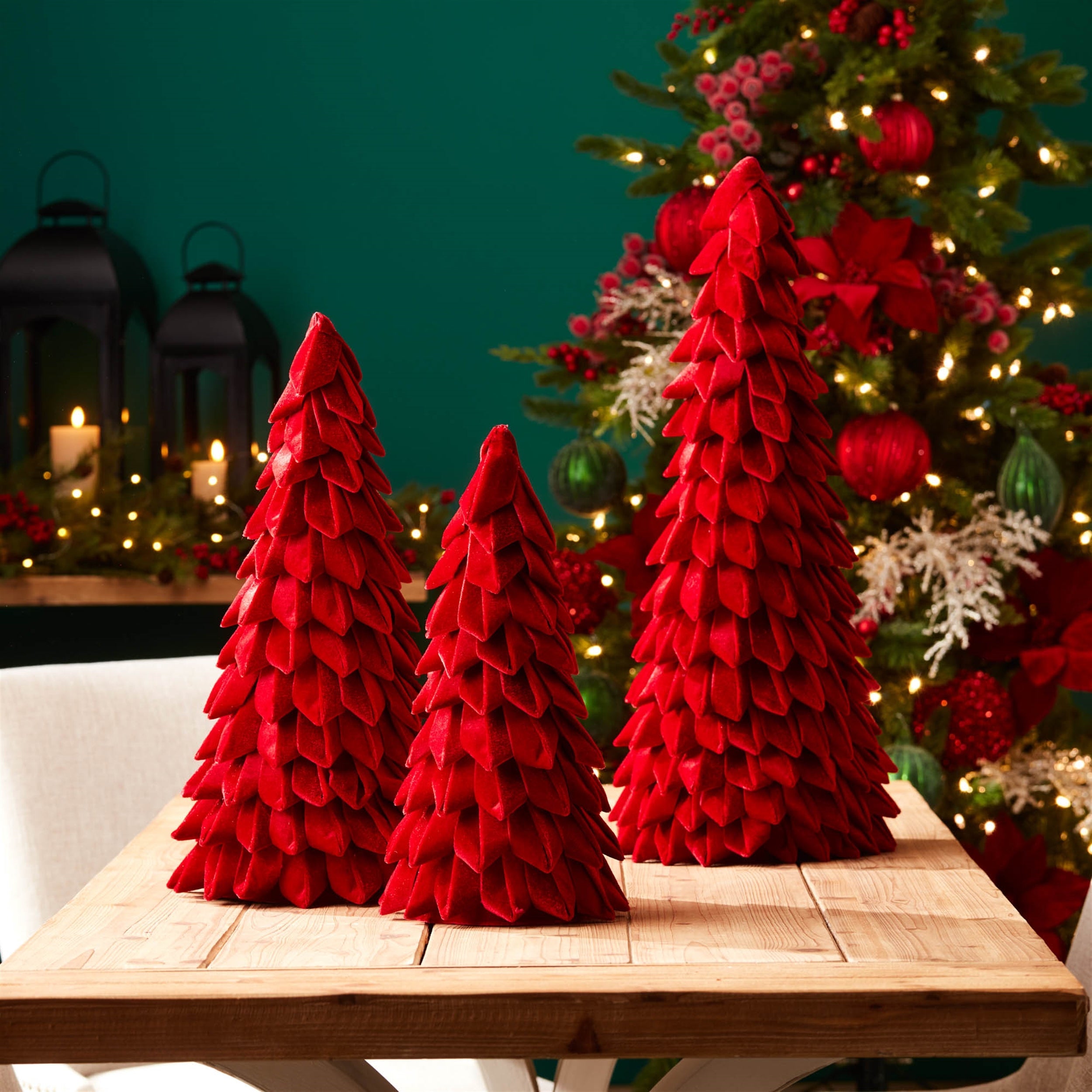Fabric Pine Tree (Set of 2) - 15.5" + 19.75" H