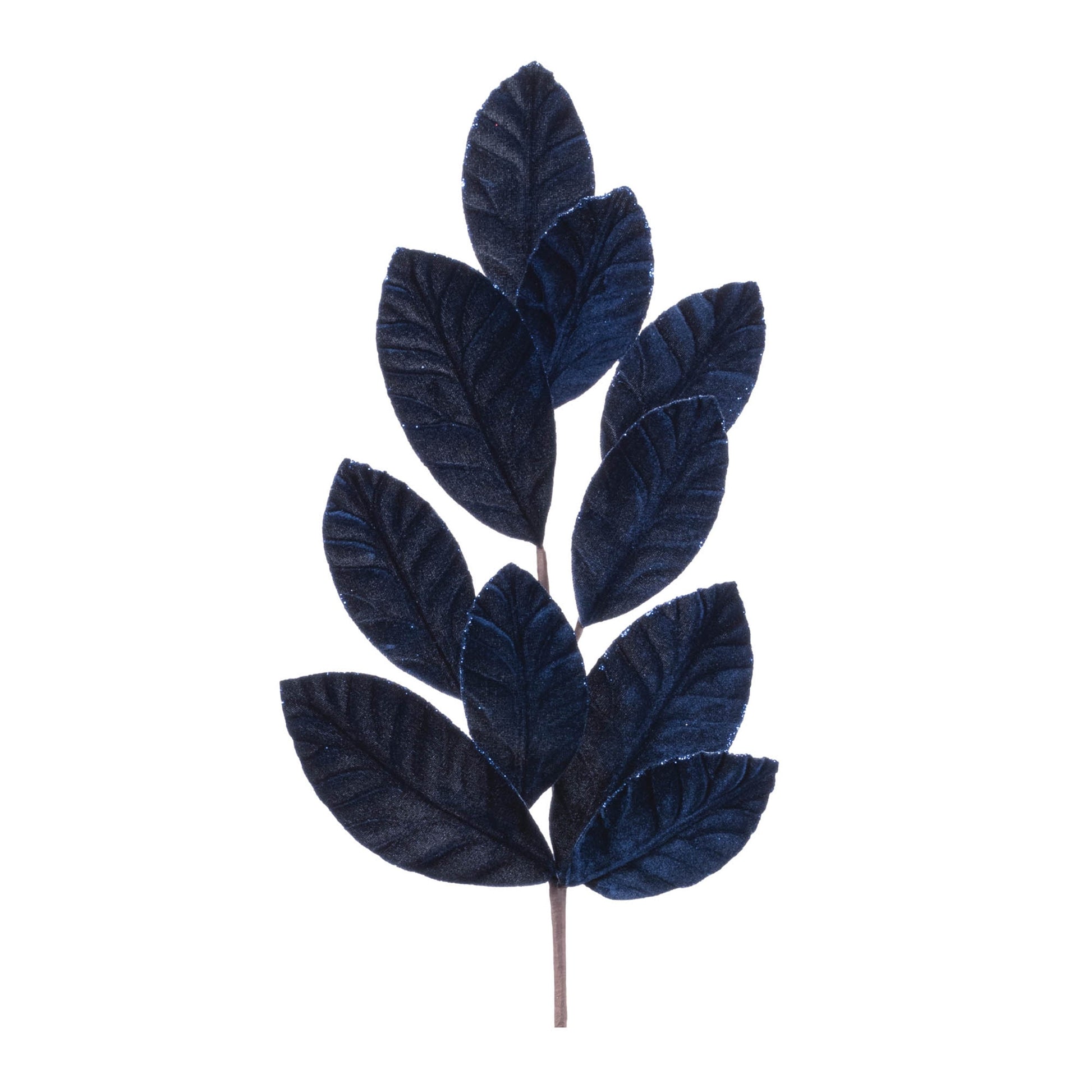 Glittered-Magnolia-Leaf-Spray-(Set-of-12)-Artificial-Flowering-Plants
