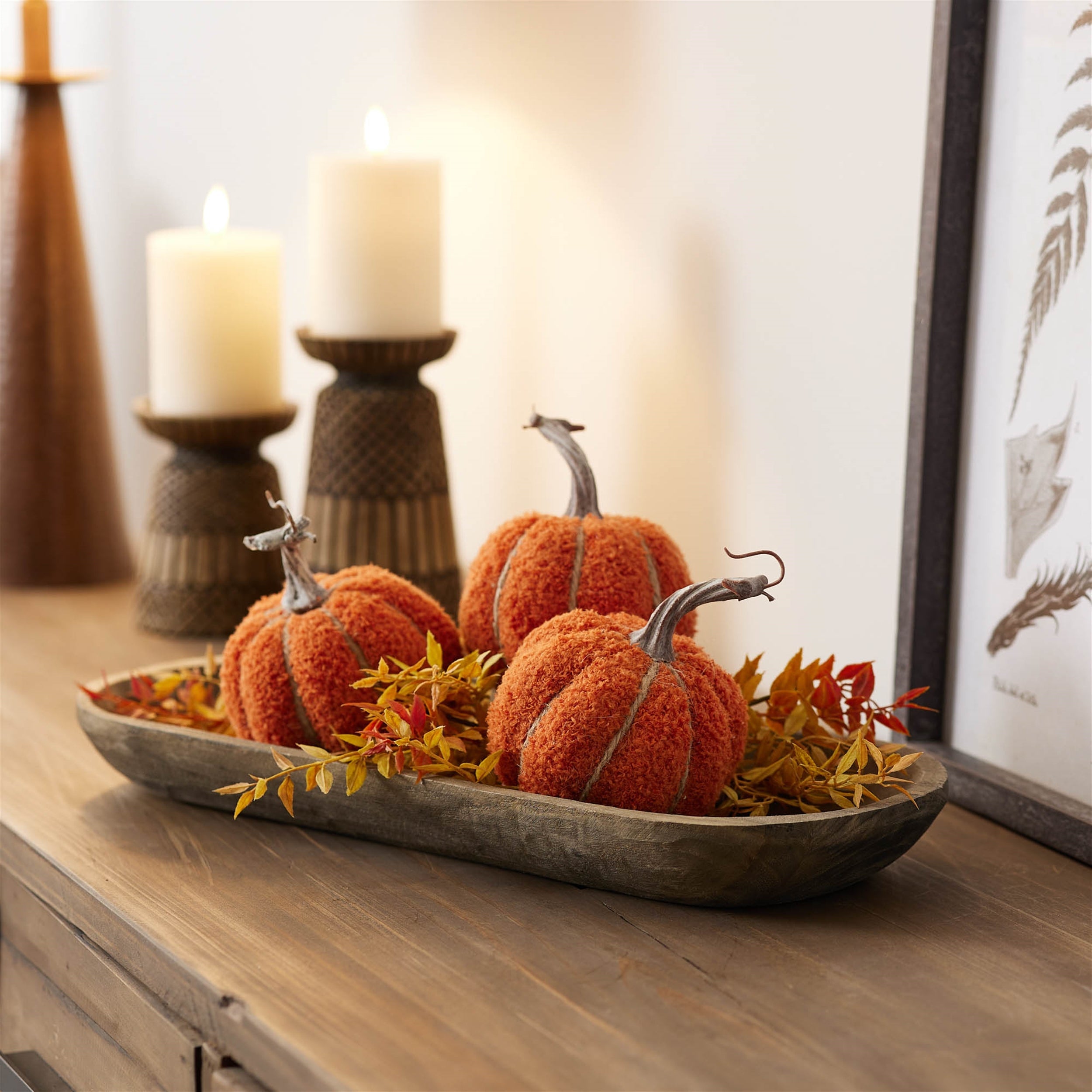 Plush pumpkin décor (set of 6)