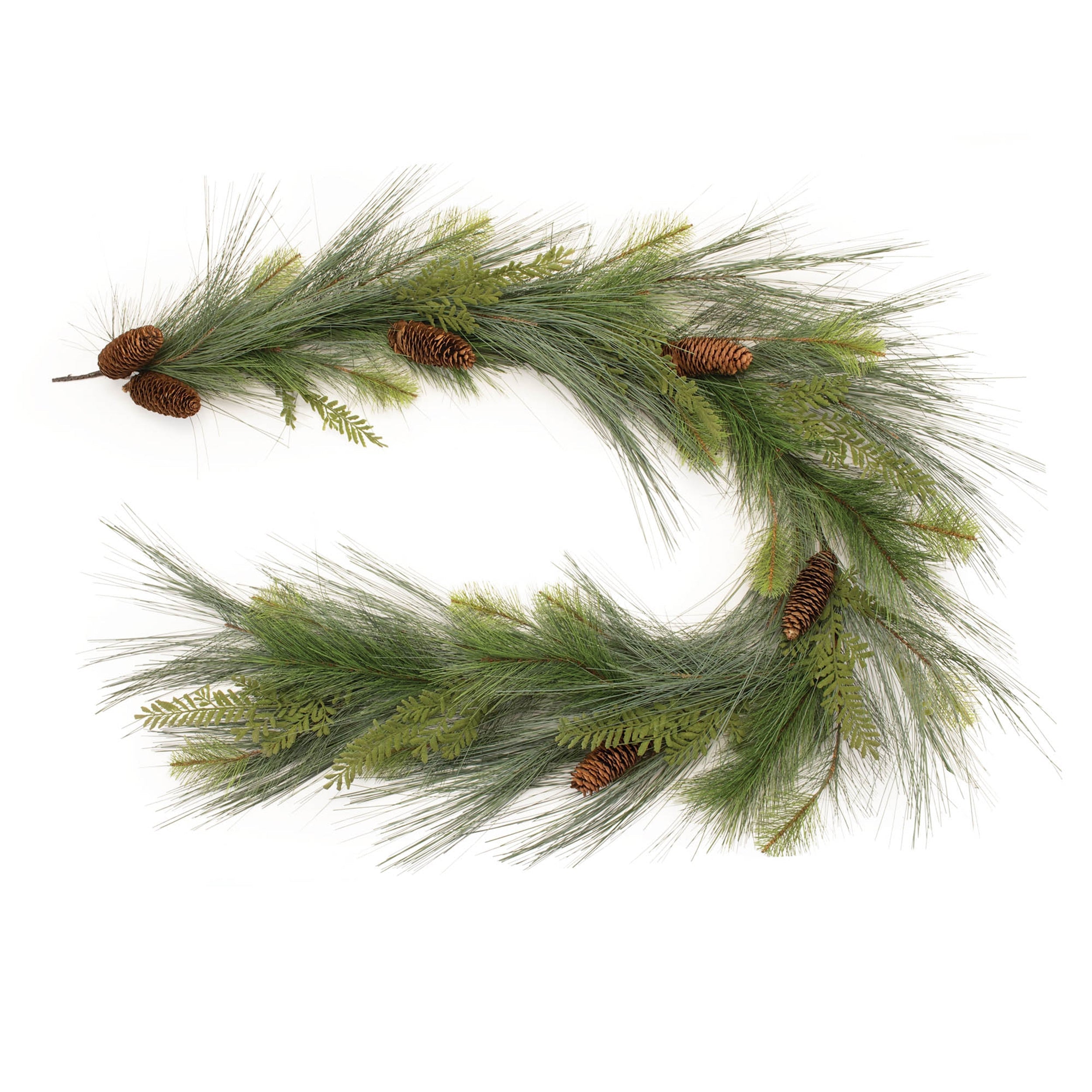 Long Needle Pine and Pinecone Garland 6'L