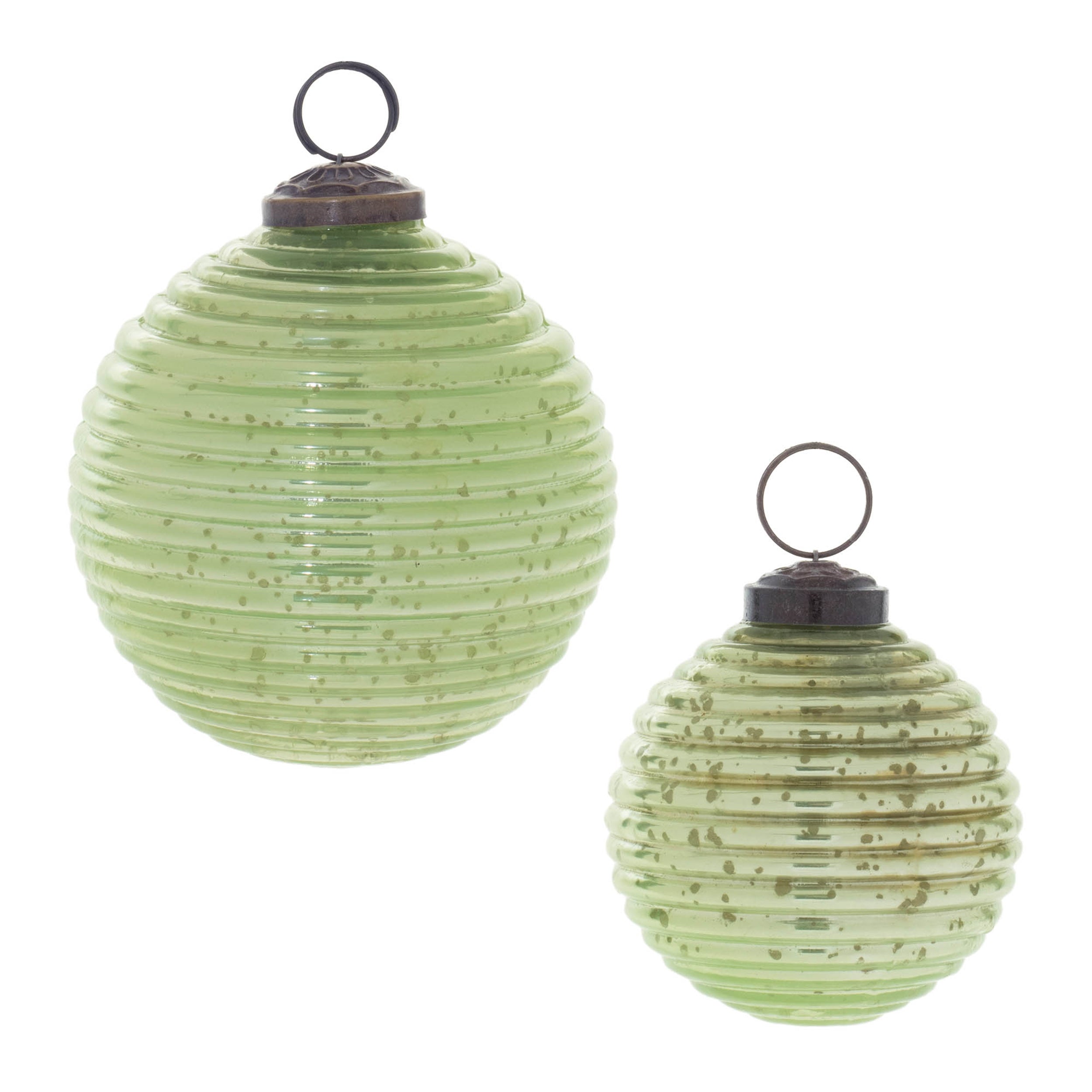 Ribbed Mercury Glass Ball Ornament (Set of 6)