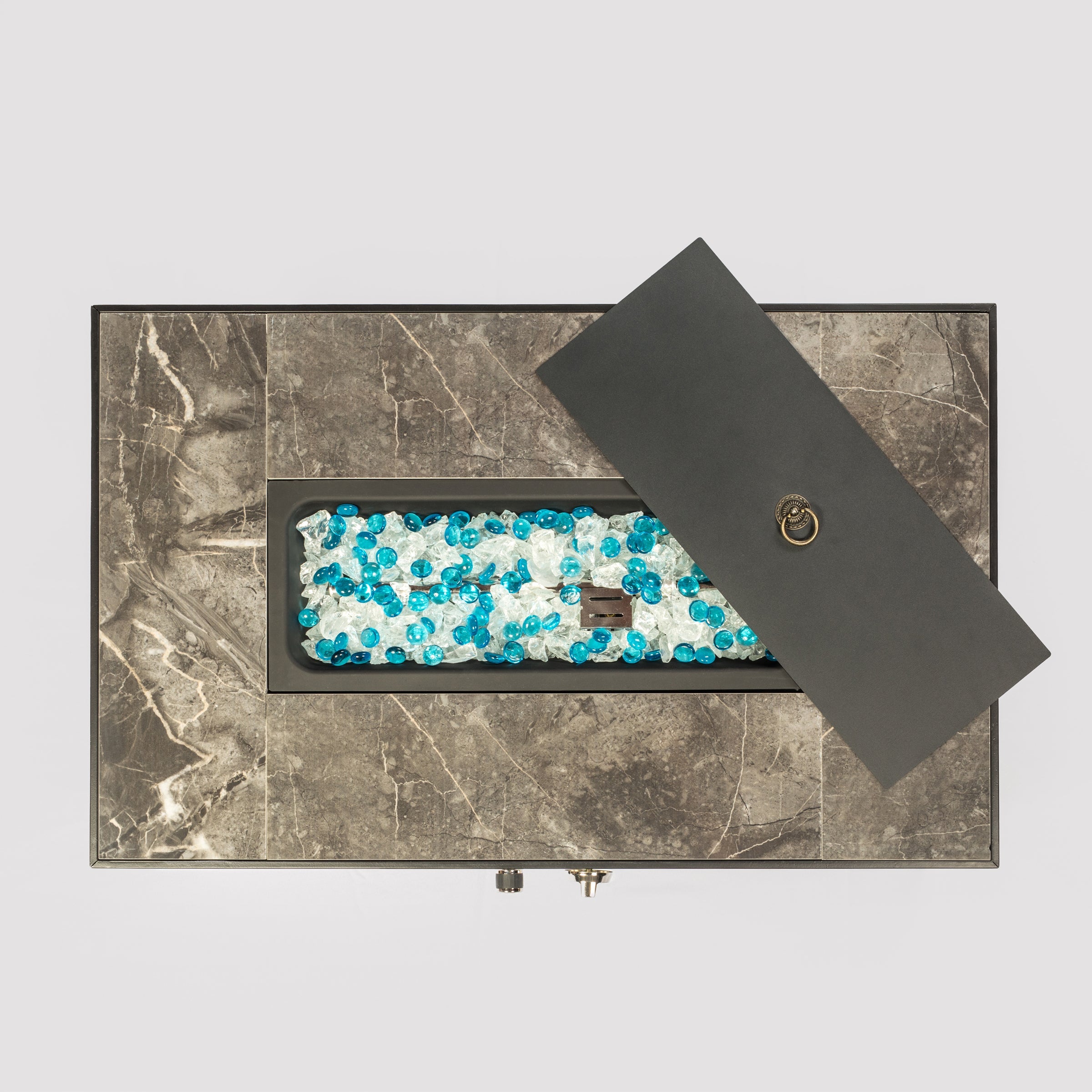 Outdoor Rectangle Propane Fire Pit Table with Ceramic Top – 40000 BTU