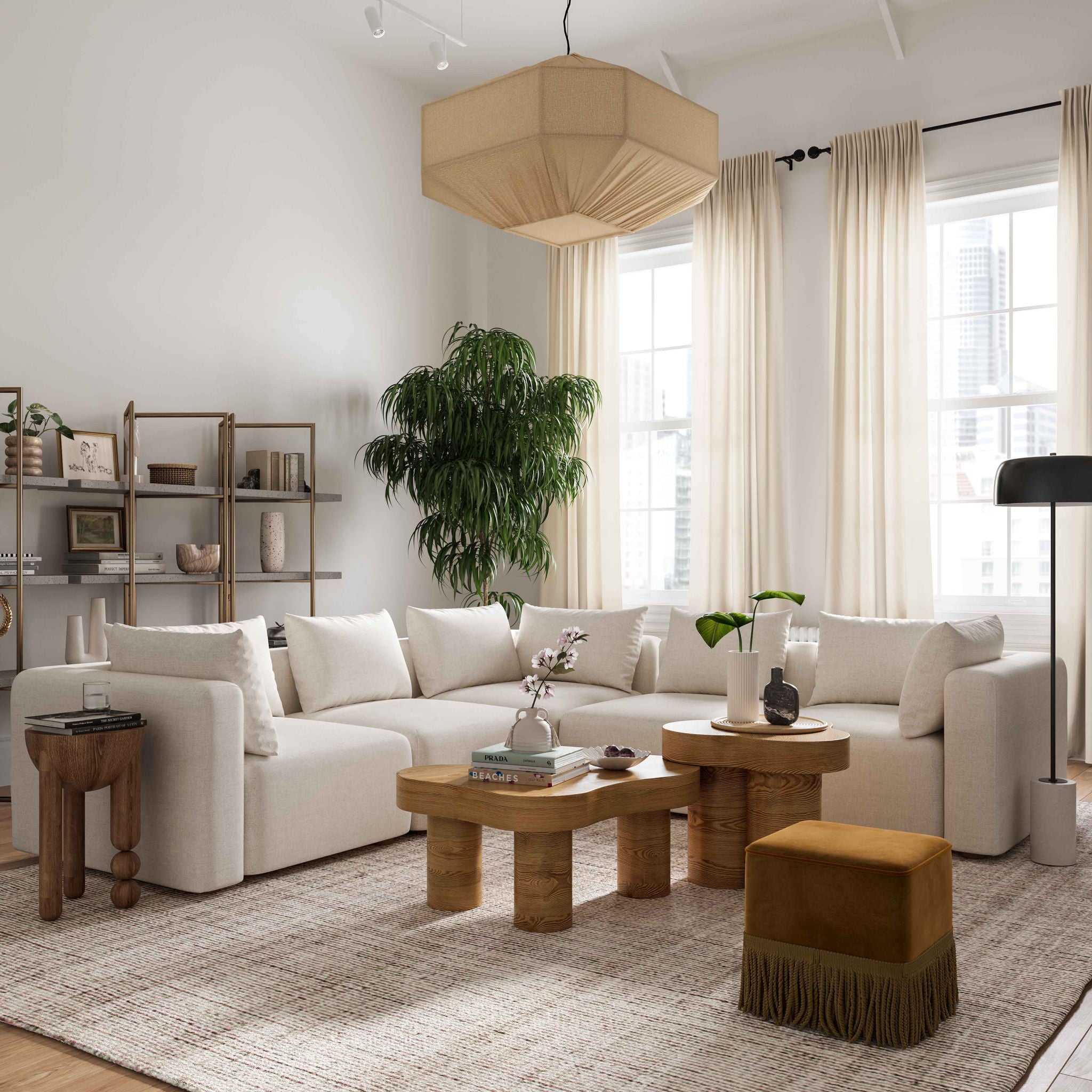 Hangover - Linen Modular Corner Chair - Cream