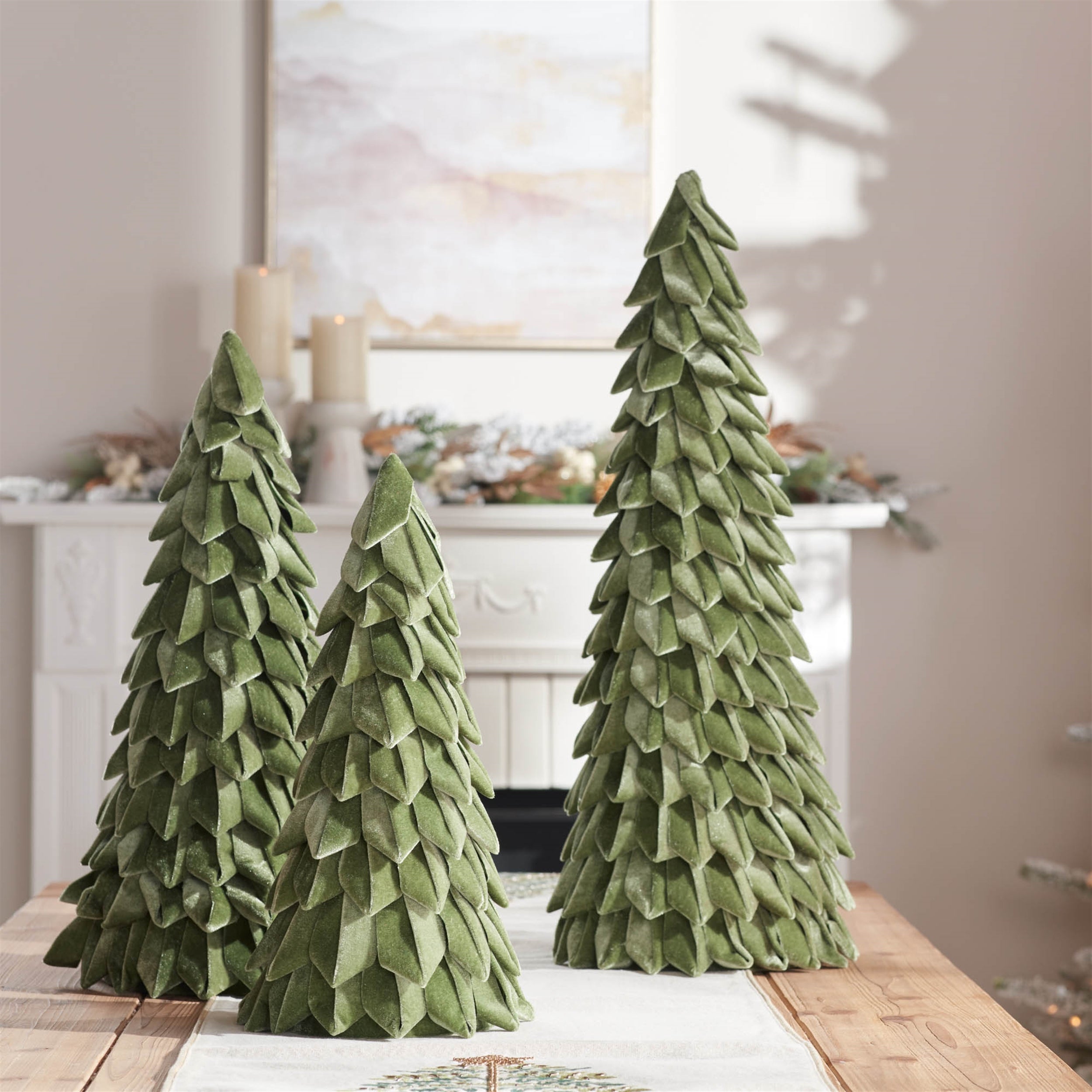 Fabric Pine Tree (Set of 2) - 15.5" + 19.75" H