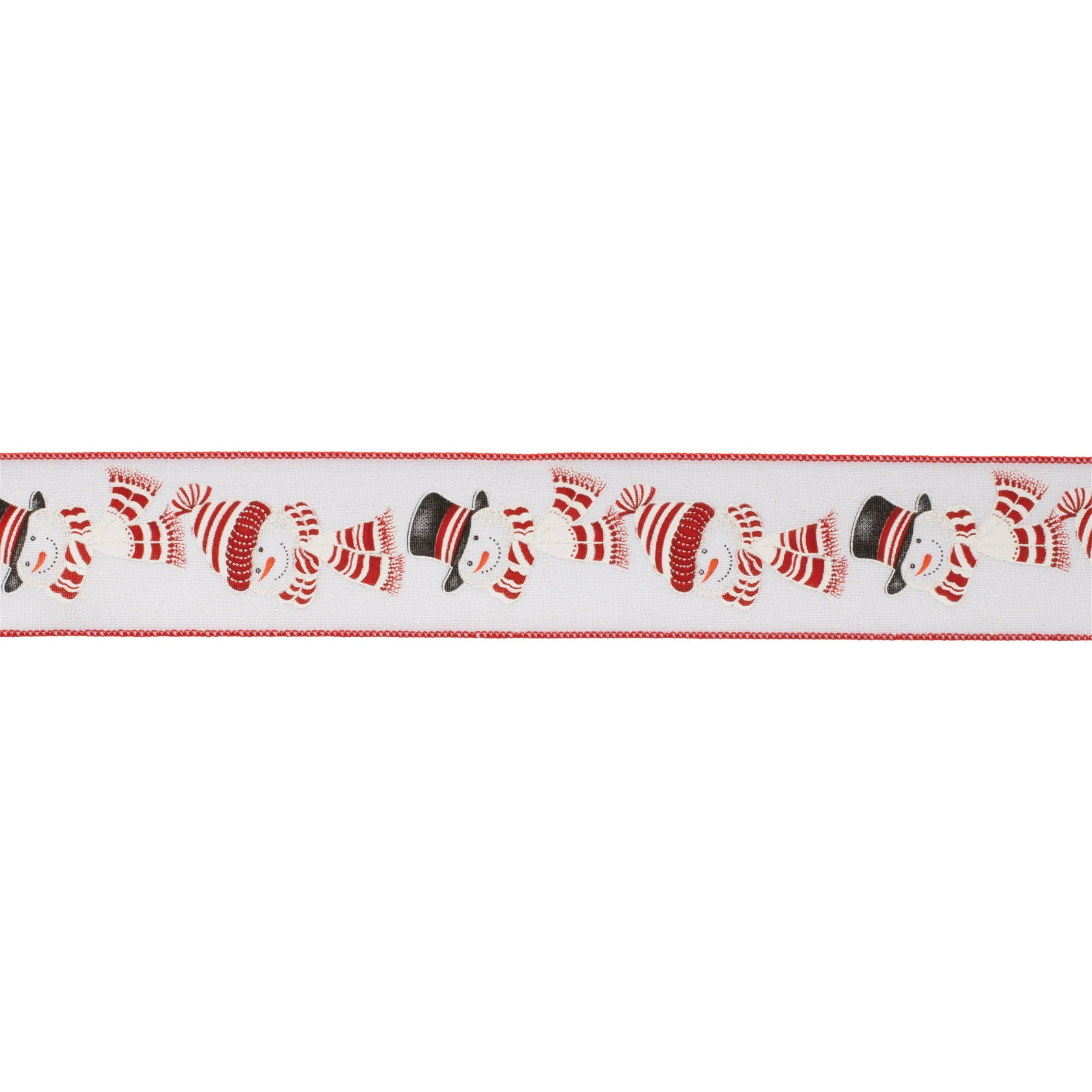 Glittered-Snowman-Wired-Ribbon-(Set-of-2)-Ribbons-&-Trim