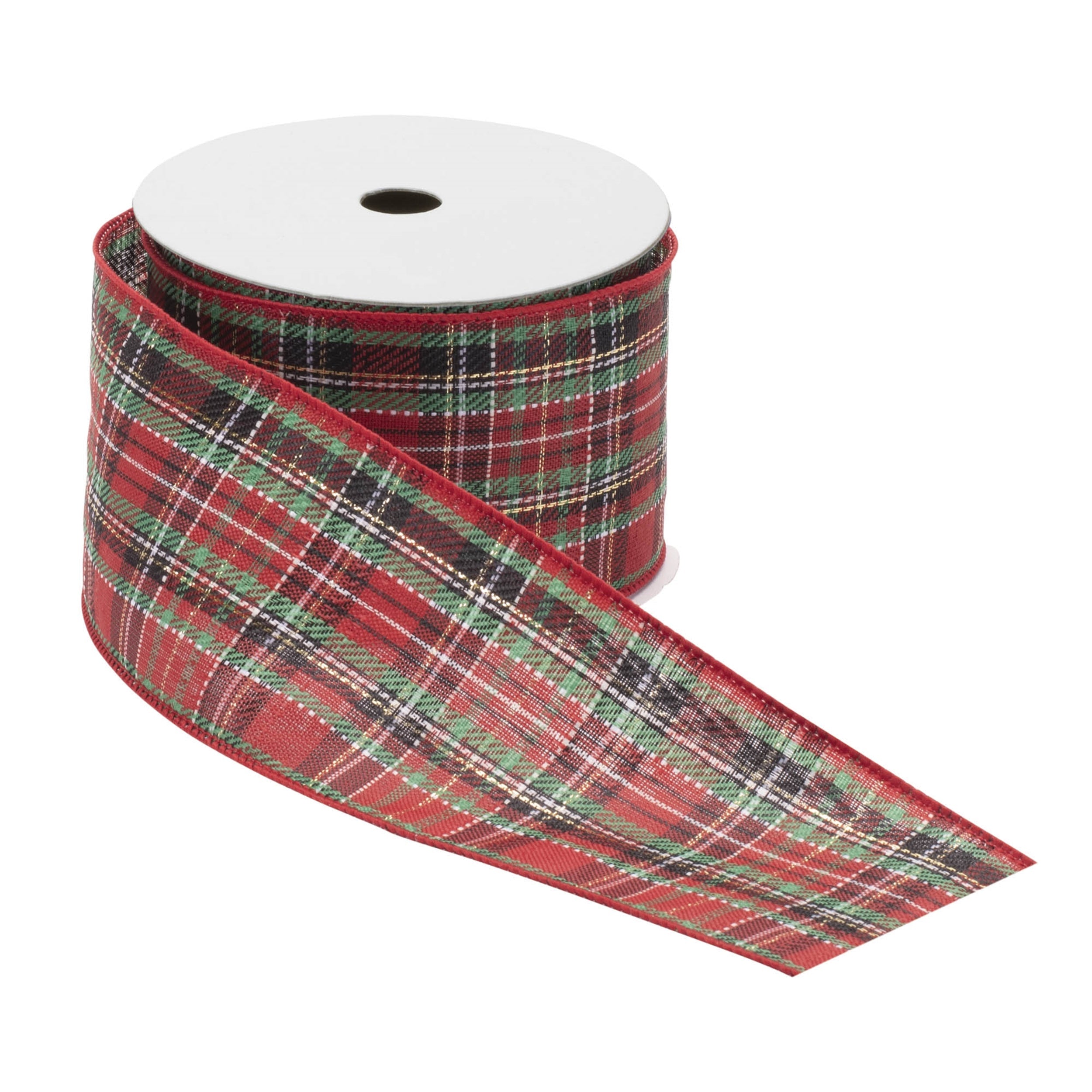 Tartan plaid wired ribbon (set of 2)