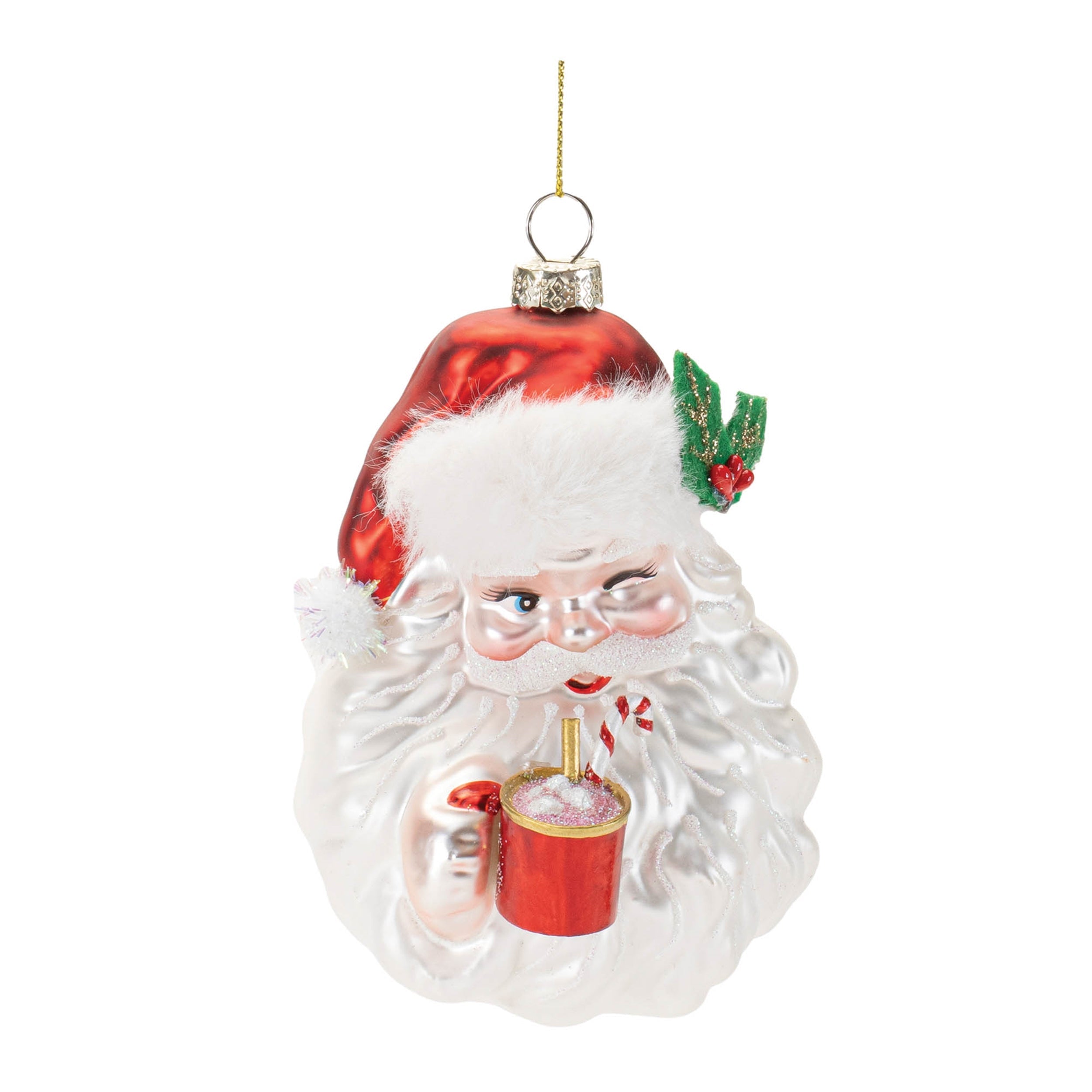 Glass-Santa-with-Hot-Cocoa-Ornament-(Set-of-6)-Christmas-Ornaments