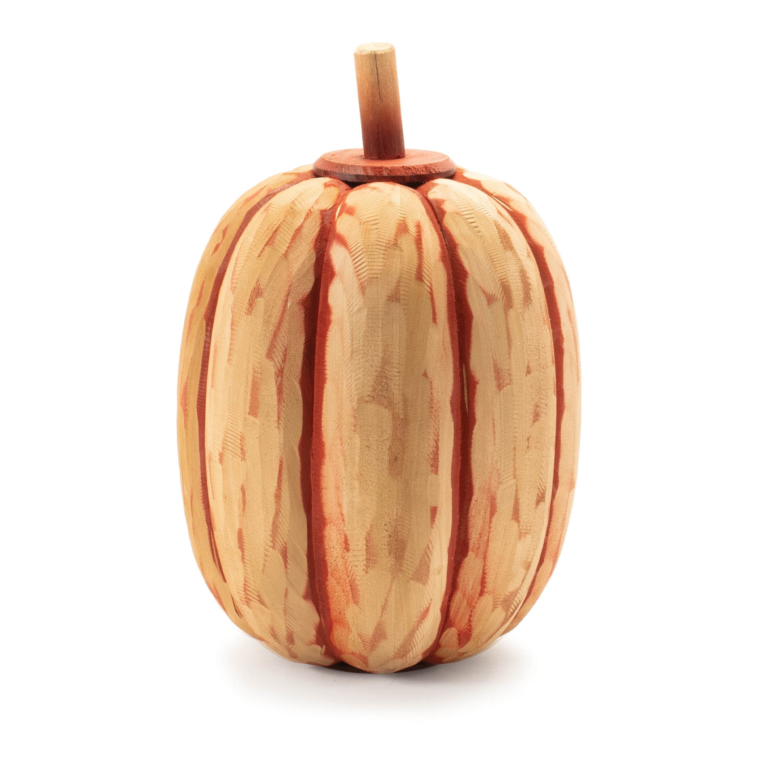 Carved Fir Wood Pumpkin Decor (Set of 2)