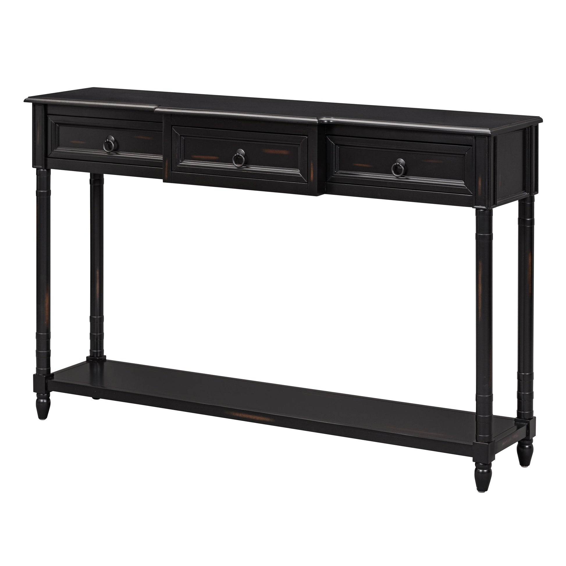 Console Table Sofa Table With Drawers For Entryway With Projecting Drawers And Long Shelf - Best Buy Furniture