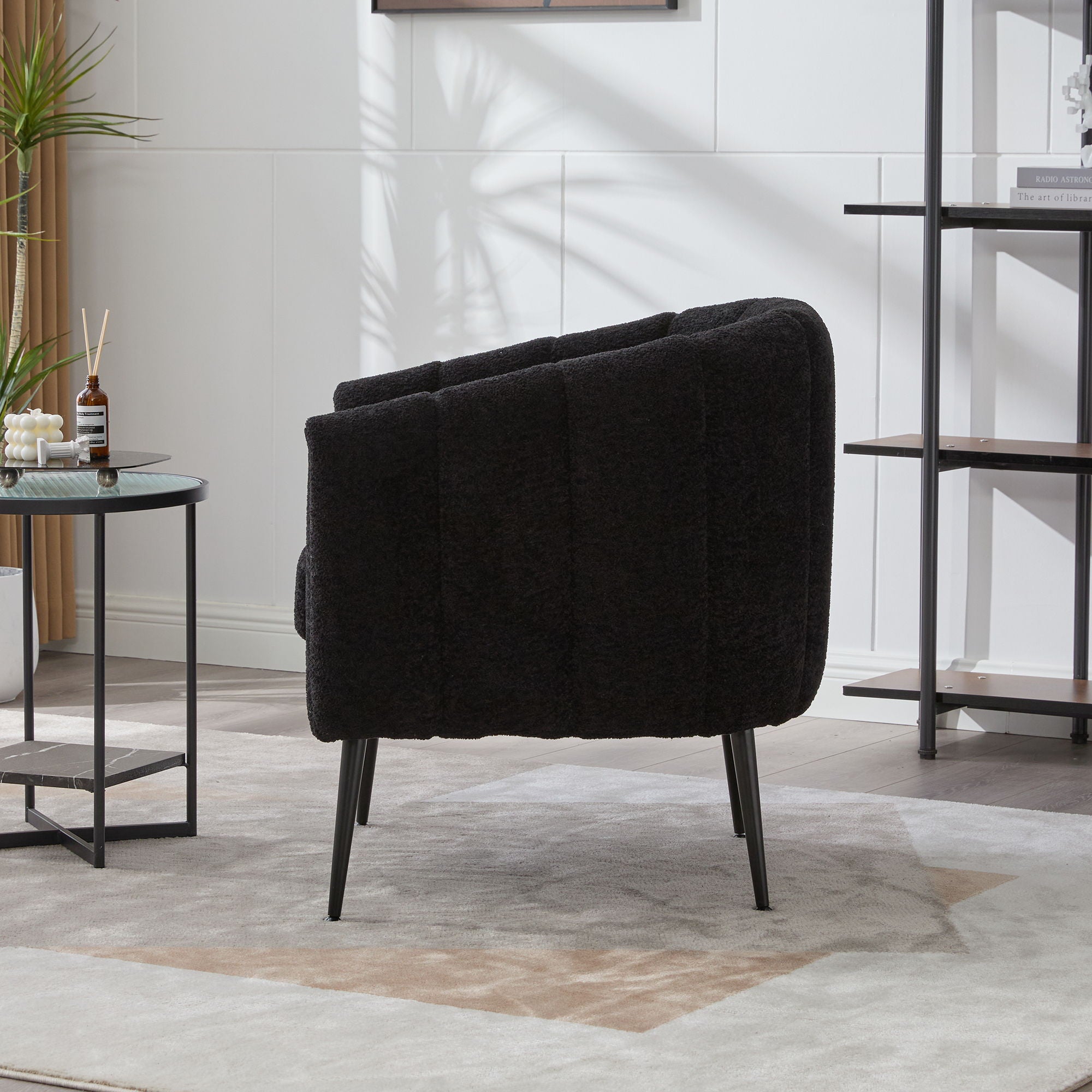 Vanity Barrel Accent Lounge Chair - Black