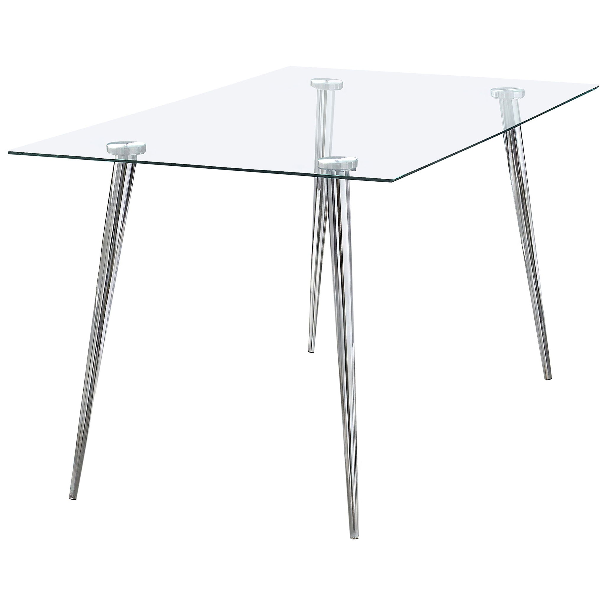 Vendas - Rectangular Glass Top Dining Table - Chrome