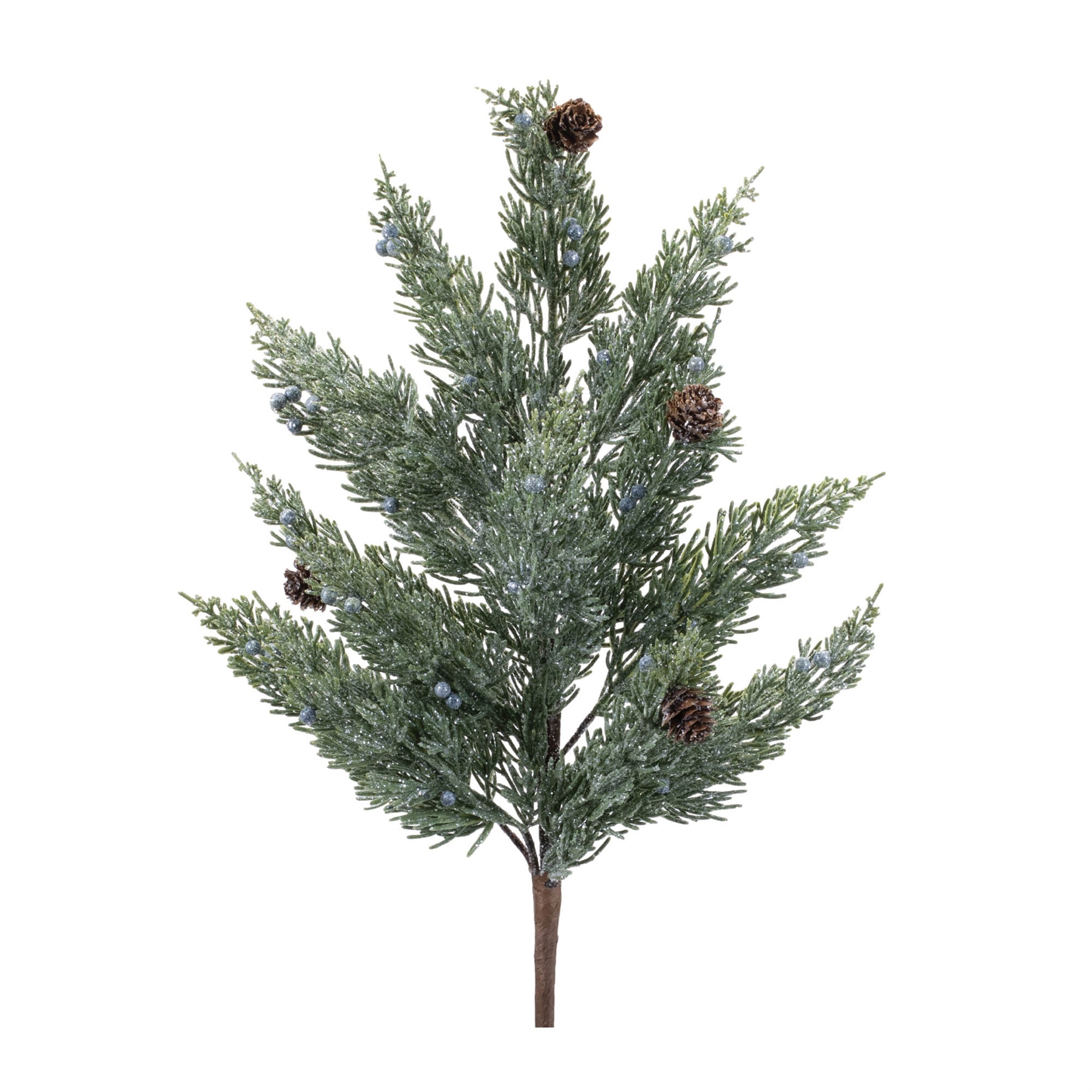 Glittered-Juniper-Spray-(Set-of-6)-Artificial-Flowering-Plants