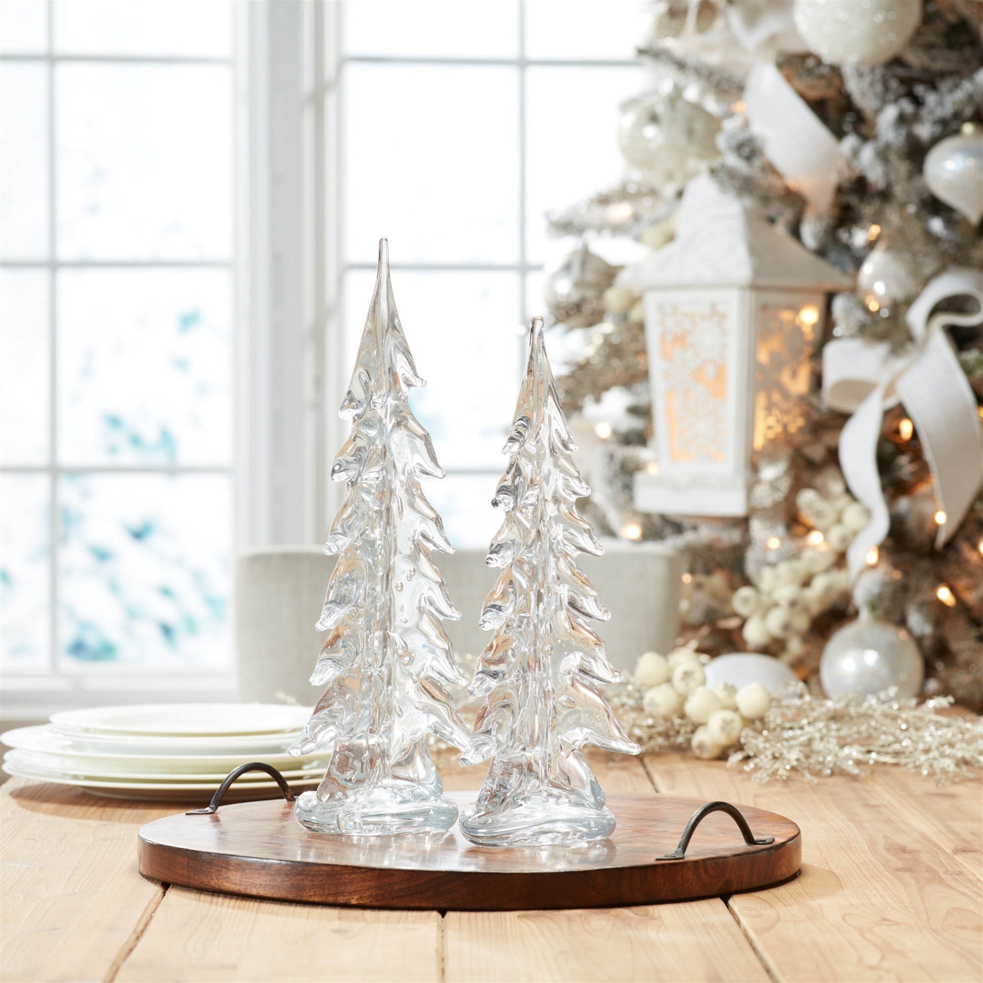 Clear-Glass-Pine-Tree-(Set-of-2)-Christmas-Decor